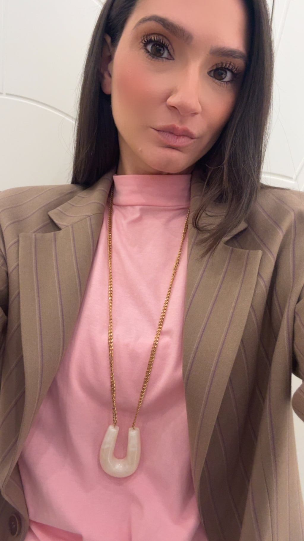 Collana Mia lunga marrone/bianco di Nali