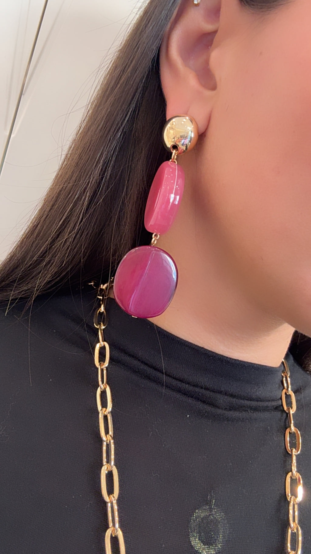 Orecchino pendente colorato MYA