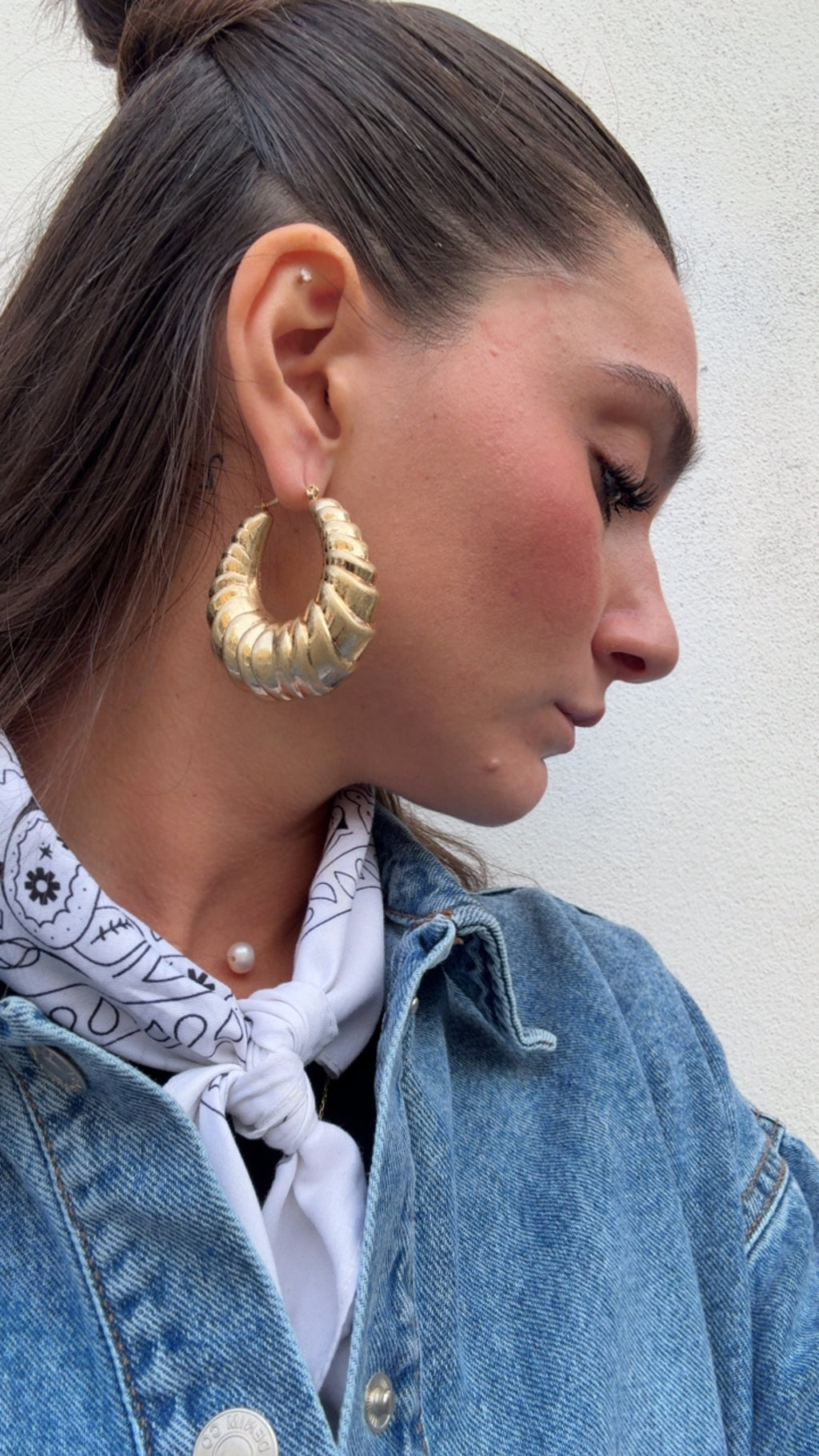 Orecchini cerchio torchon Nali