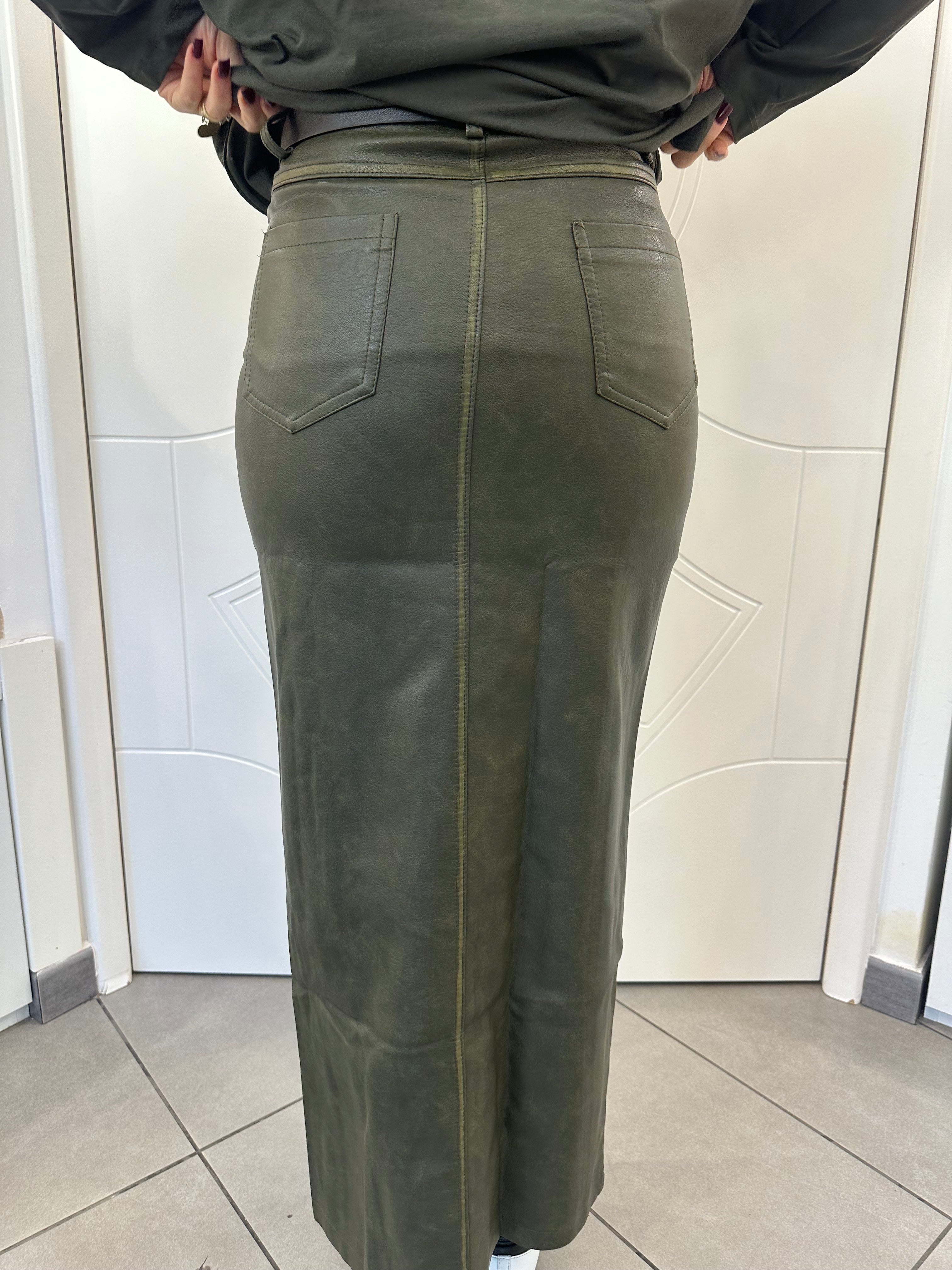 Longuette in ecopelle felpata