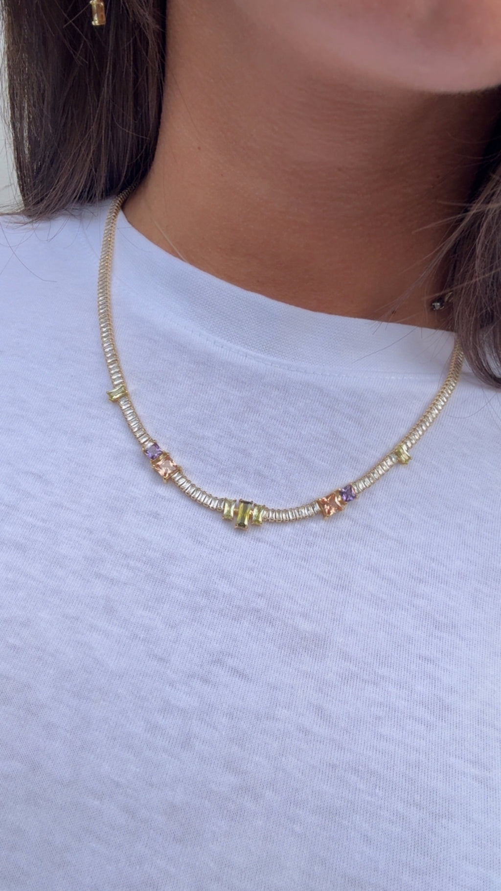 Collana girocollo con zirconi Multicolor Sodini