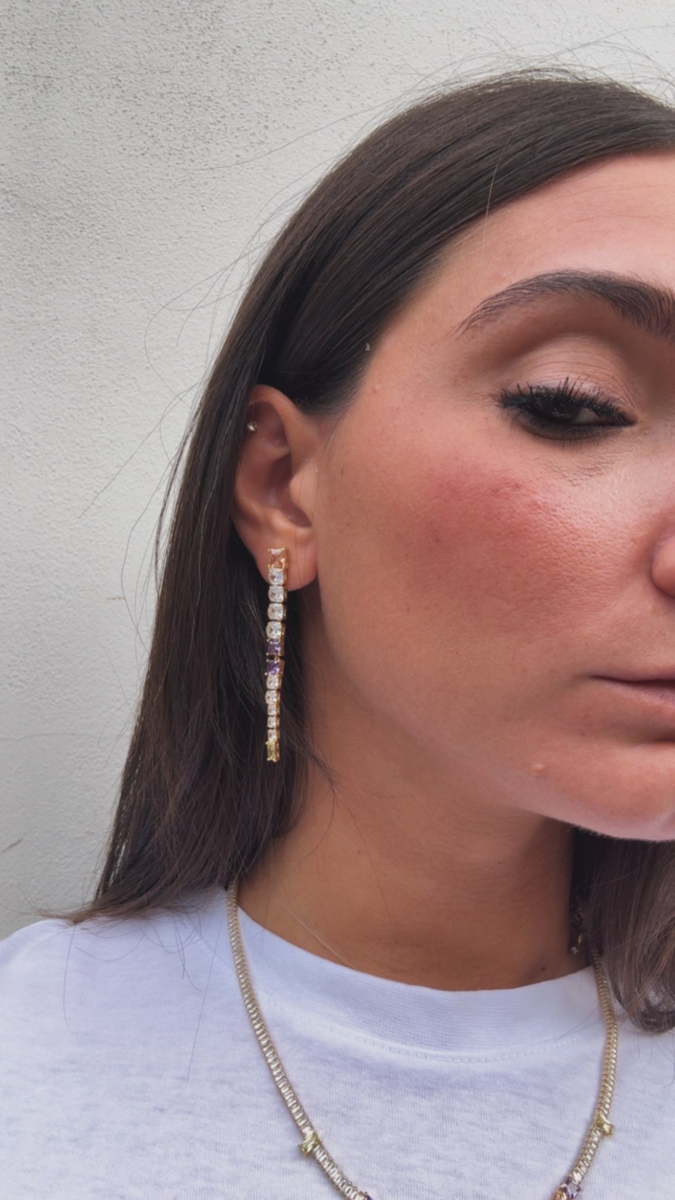 Orecchini lunghi con zirconi Sodini