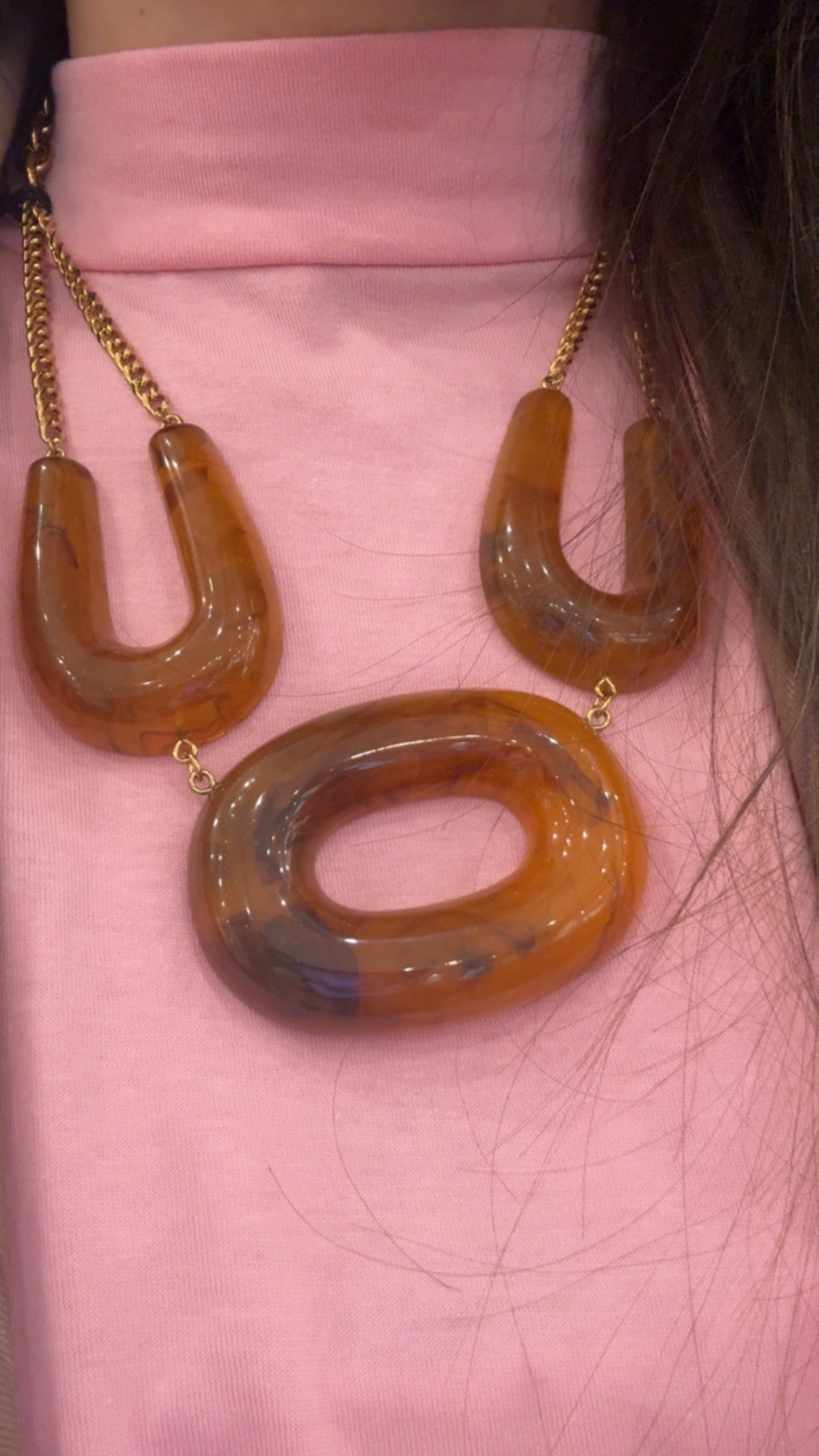 Collana Dallas corta marrone/bianco di Nali