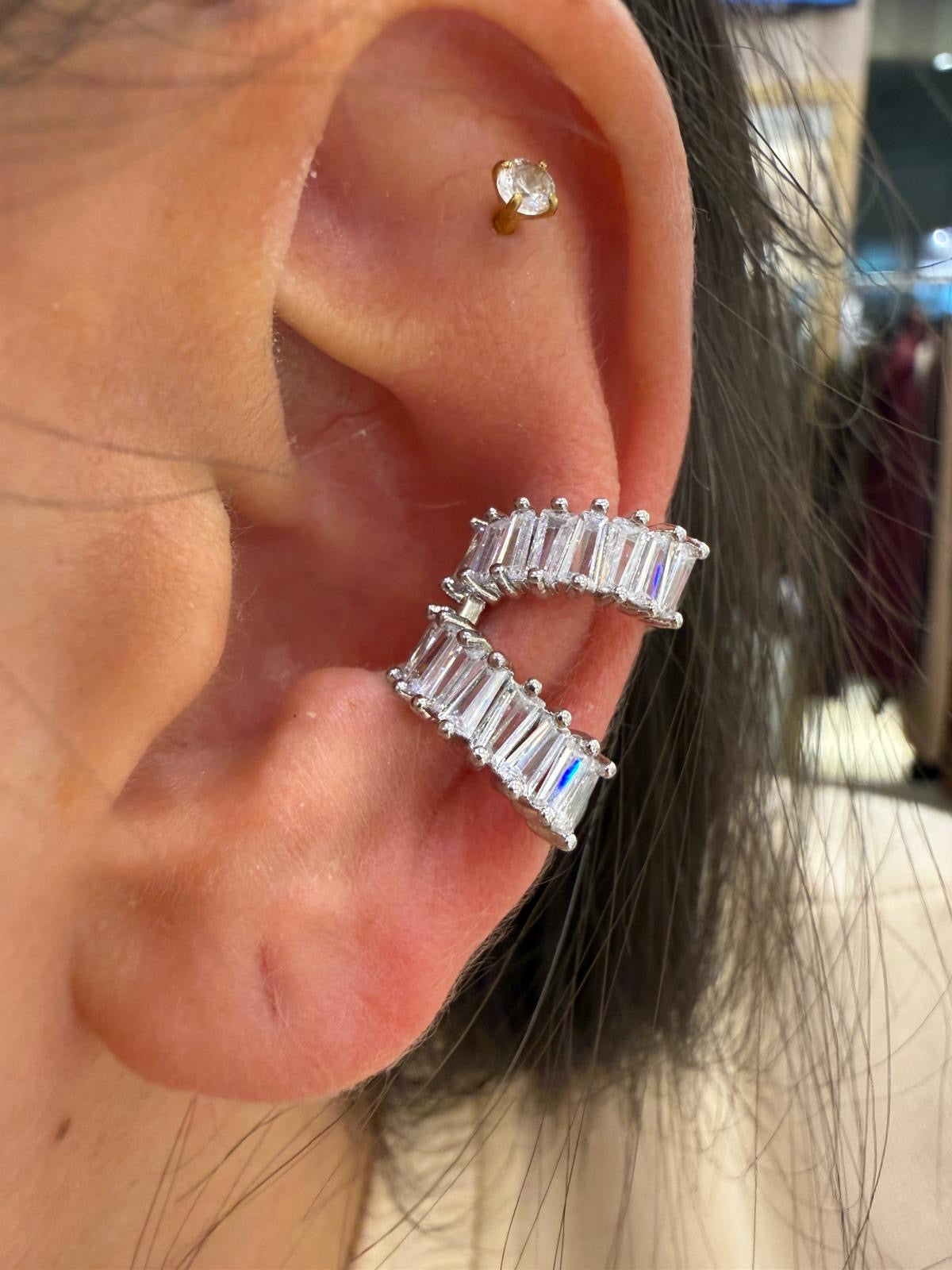 Earcuff doppio giro strass