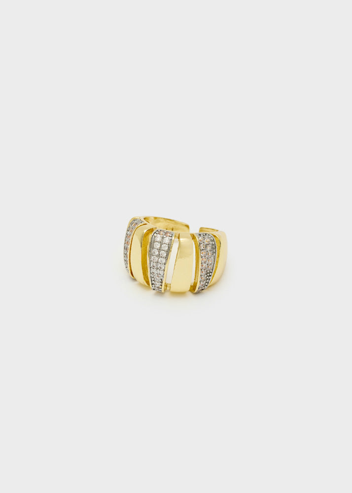 Anello a fasce alternate oro e argento di Nali
