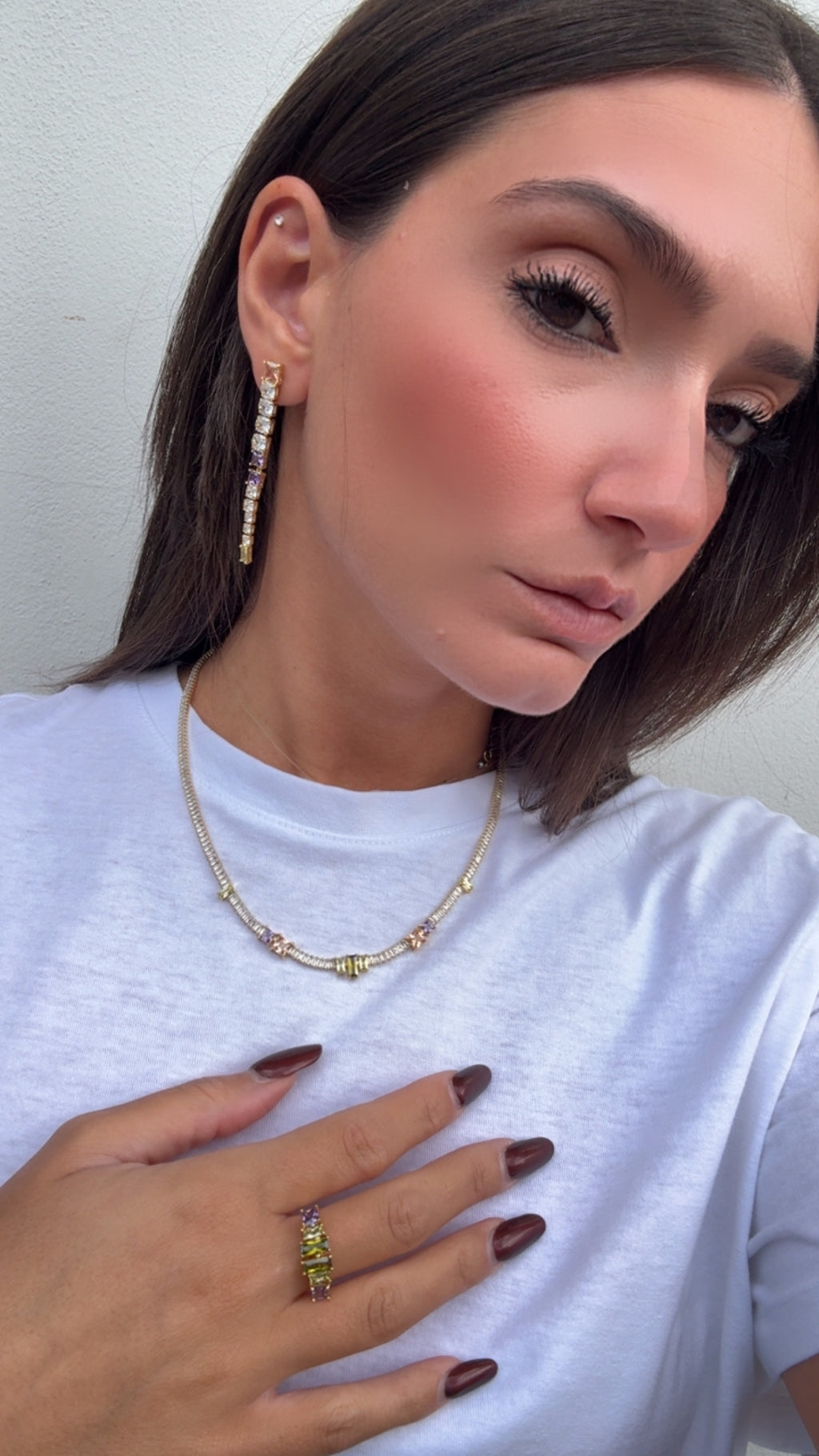 Collana girocollo con zirconi Multicolor Sodini