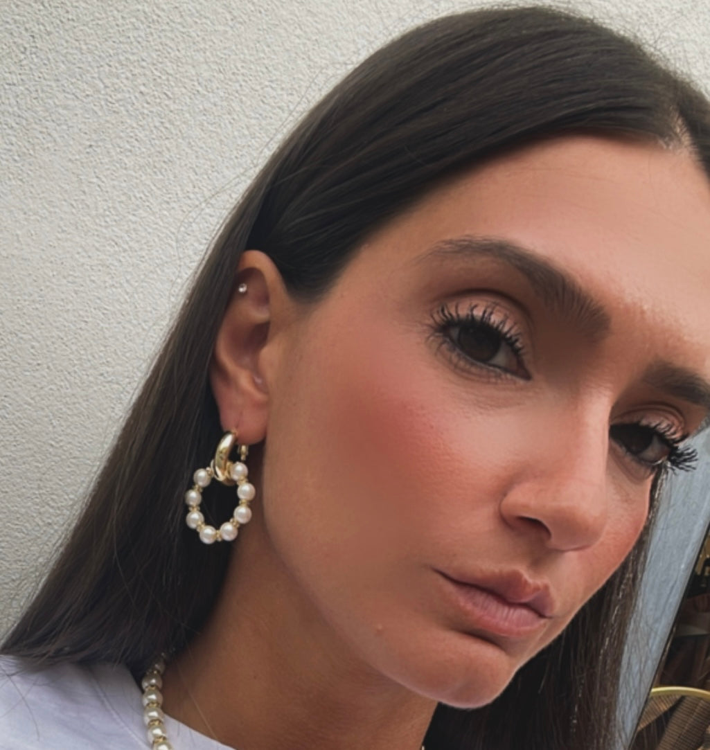 Orecchino doppio cerchio pendente SODINI