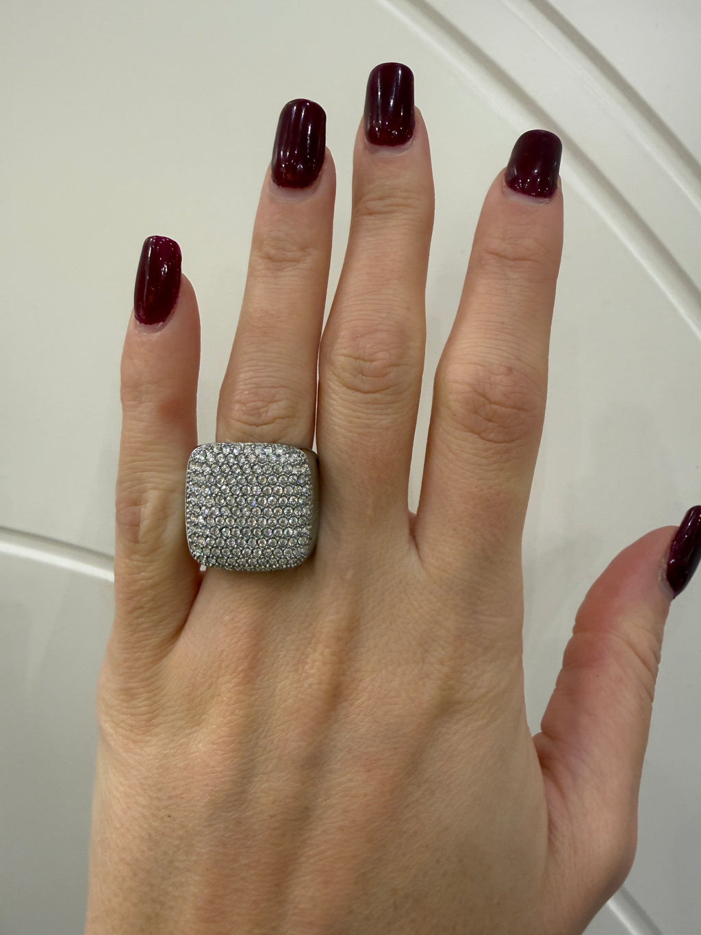 Anello Quadrato strass