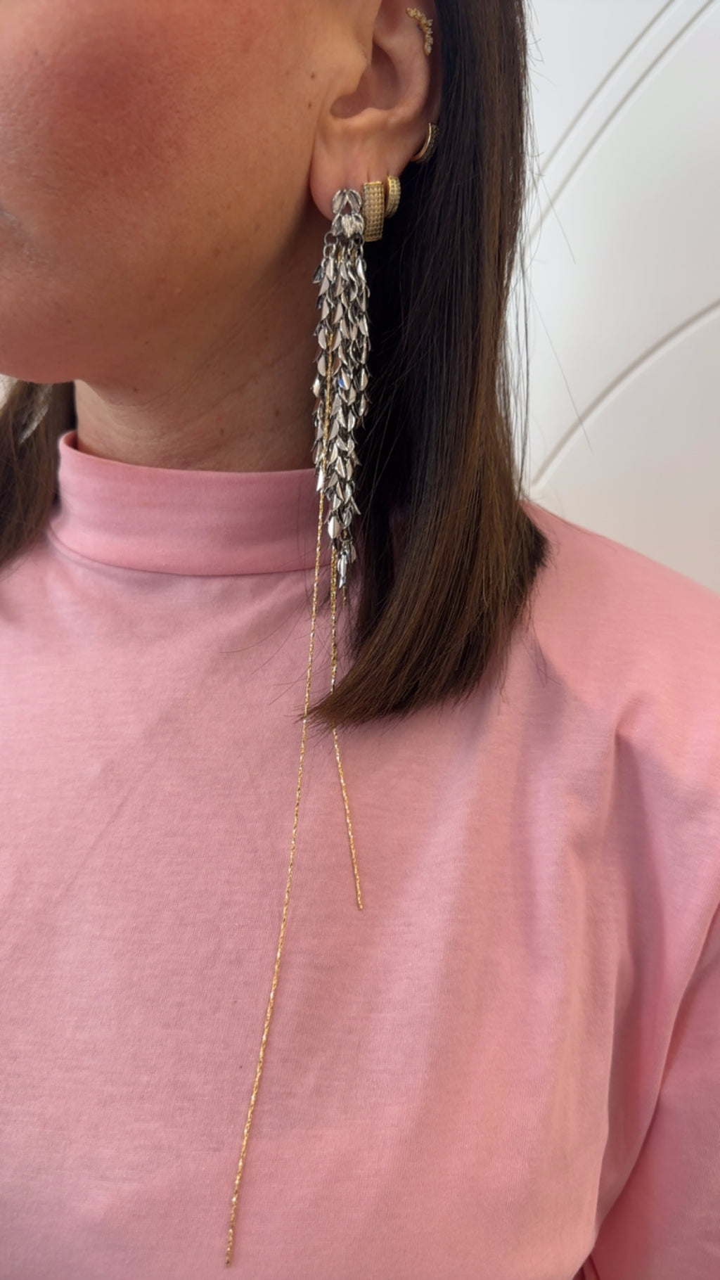 Orecchini Foglia multi filo di Nali