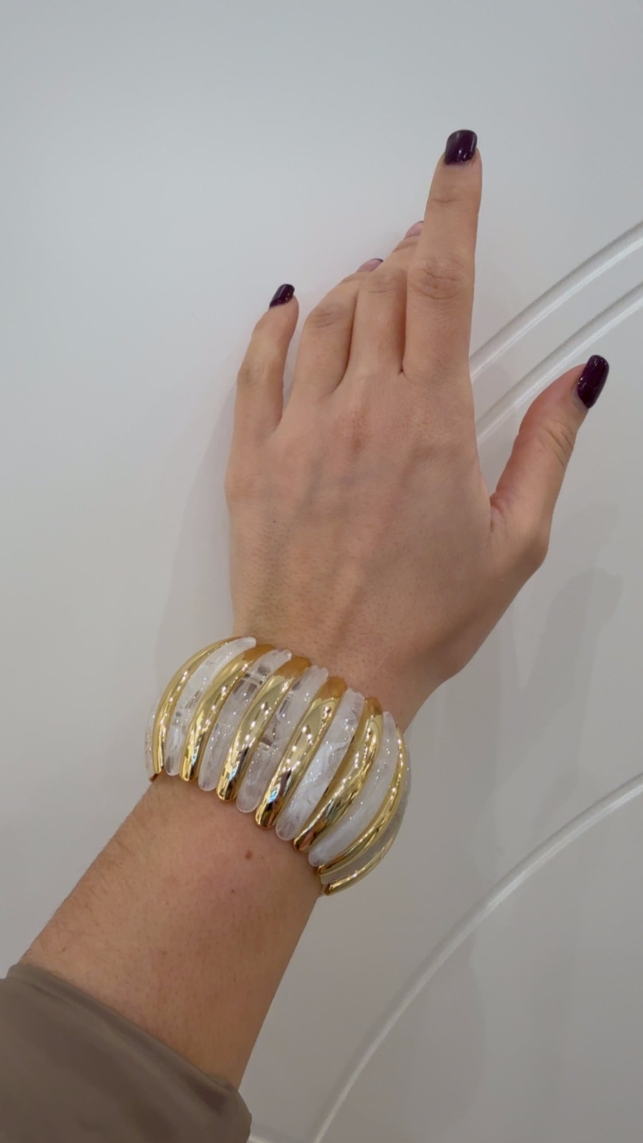 Bracciale Big elastico marrone/bianco di Nali