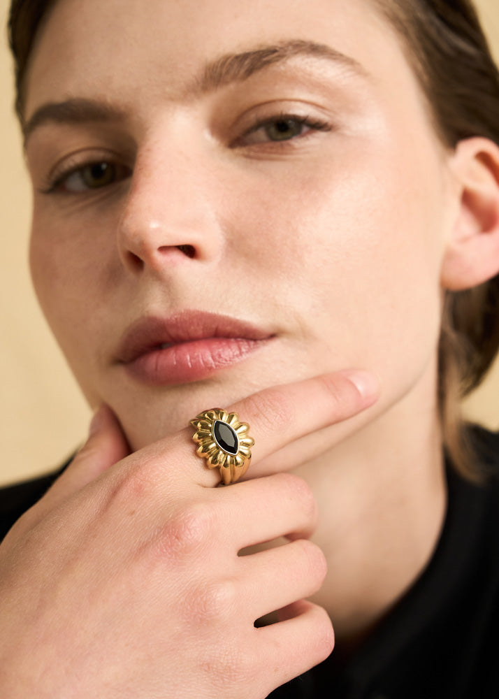 Anello Fiore nero di Nali