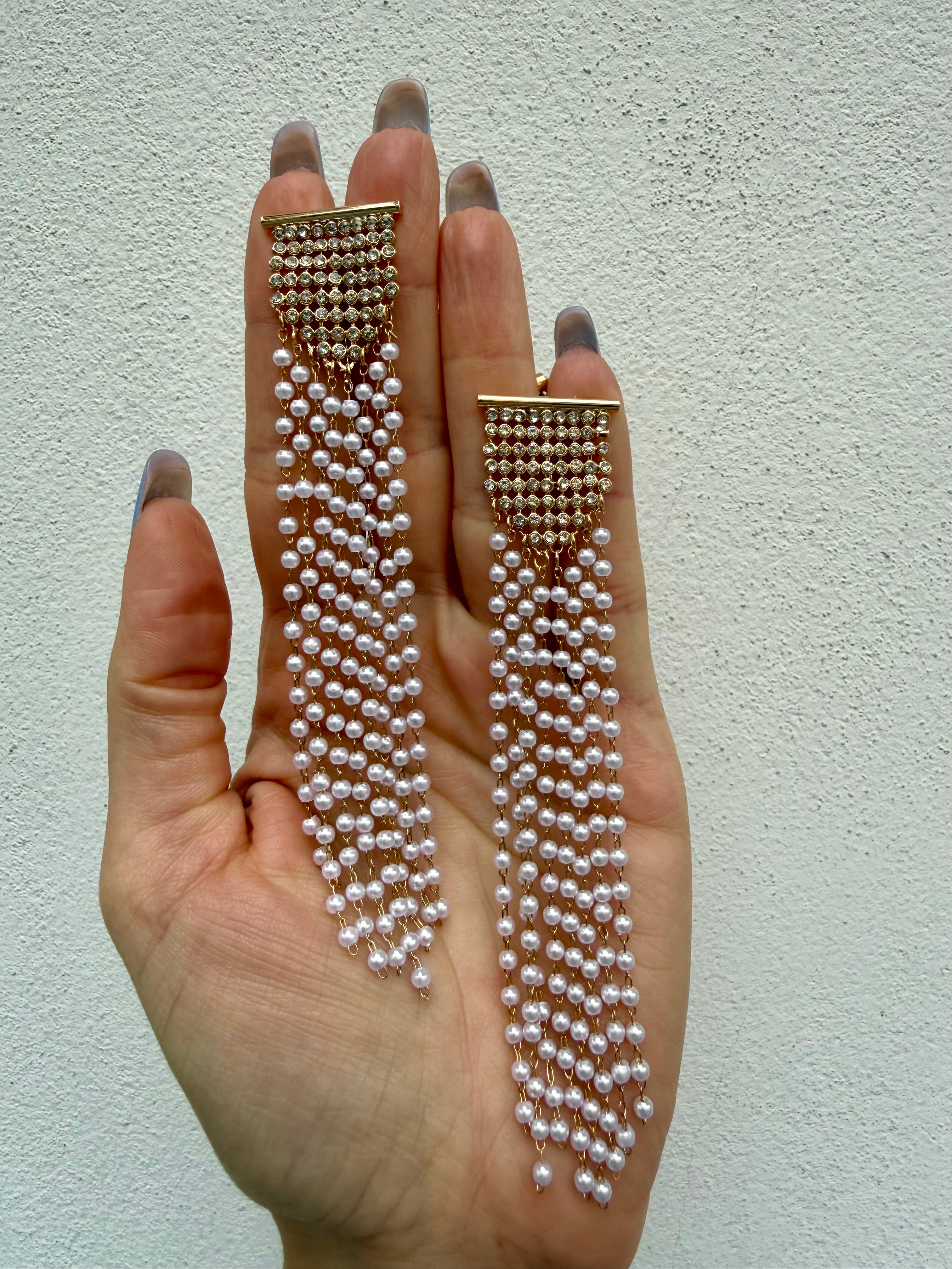 Orecchino Frange con Perle di Nali