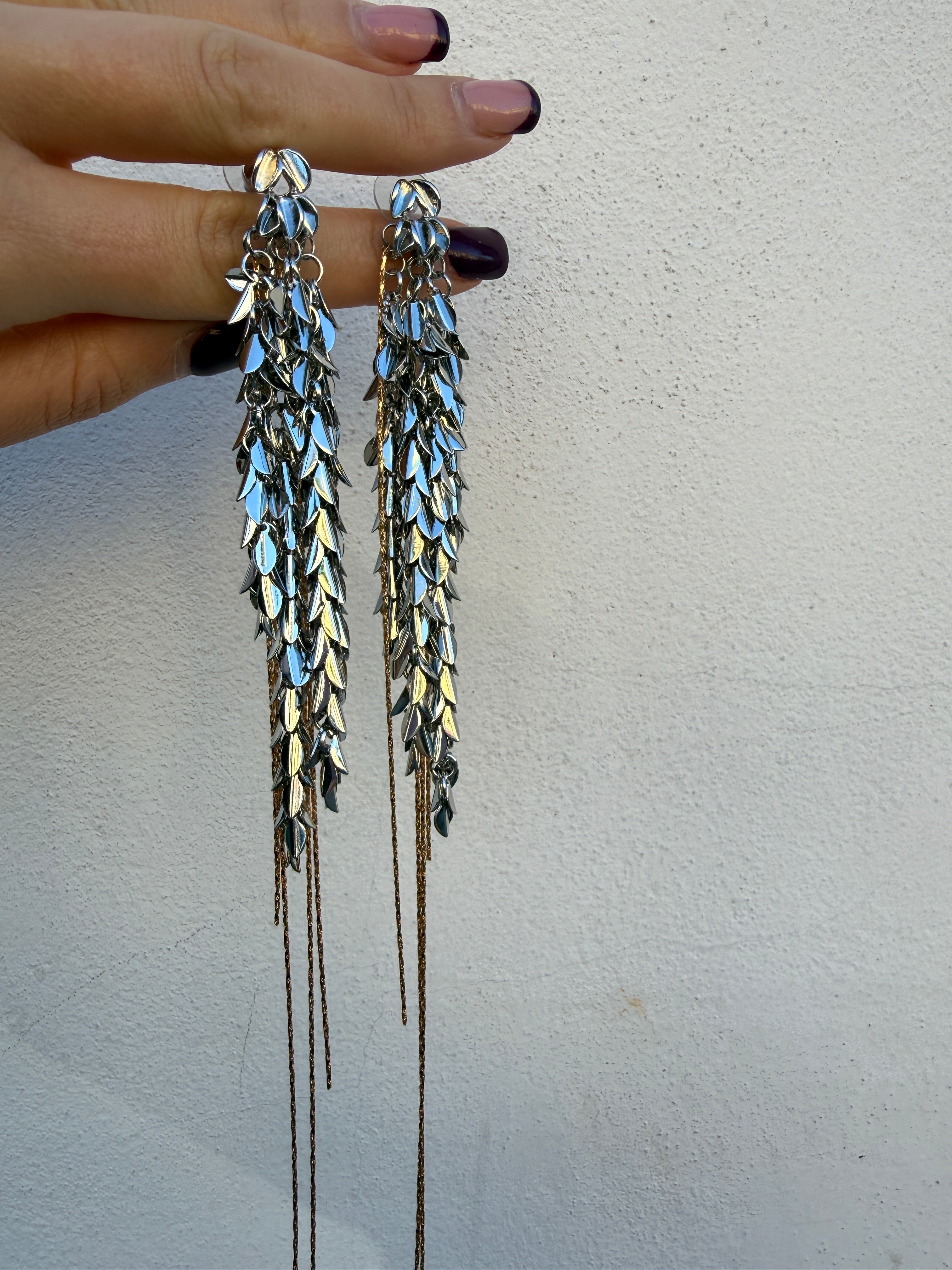 Orecchini Foglia multi filo di Nali