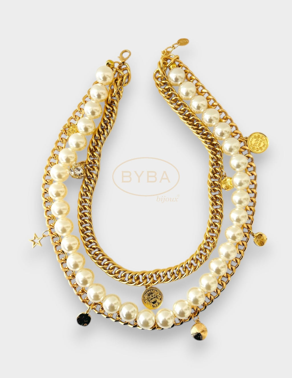 Collana multifili con perla BYBA