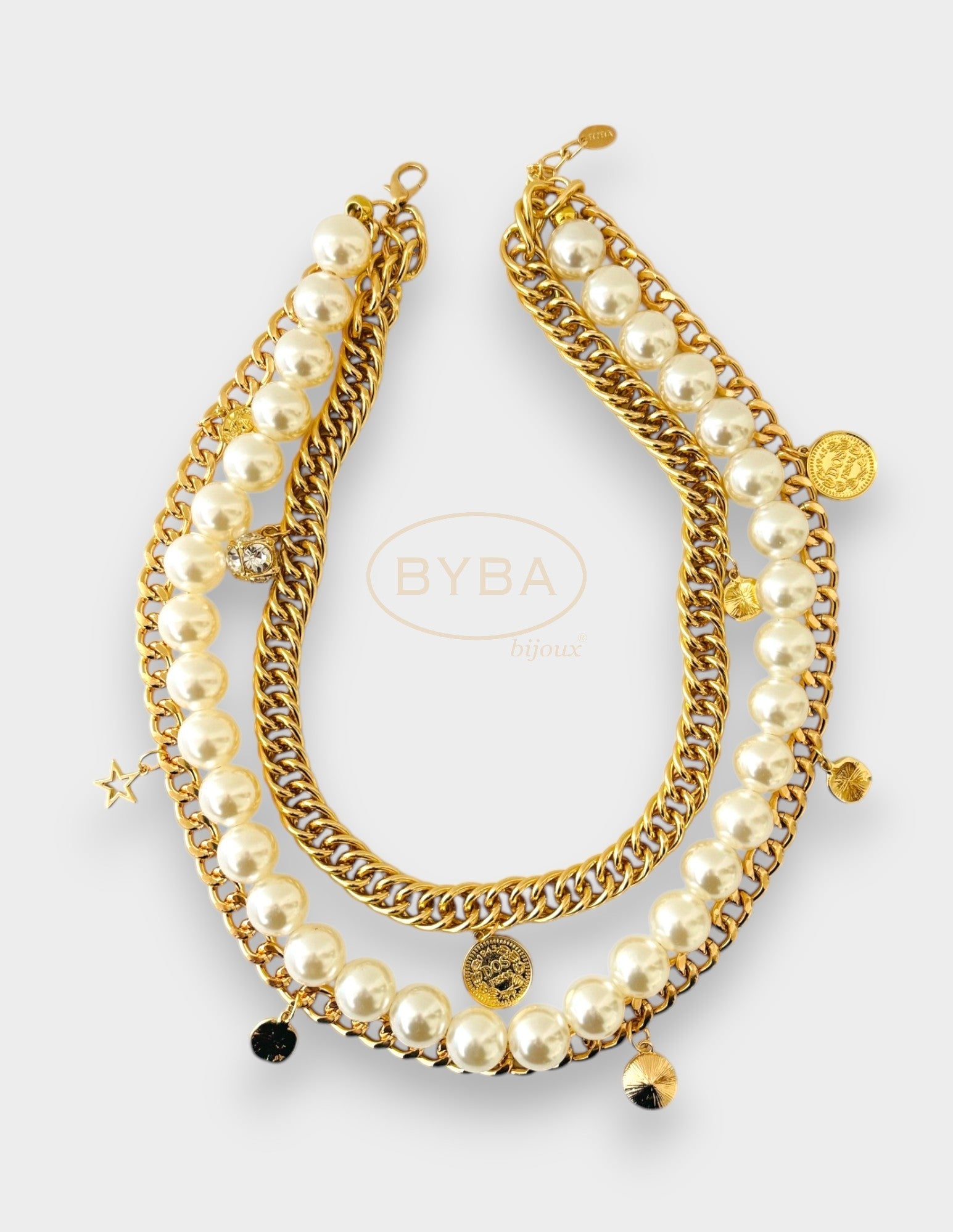 Collana multifili con perla BYBA