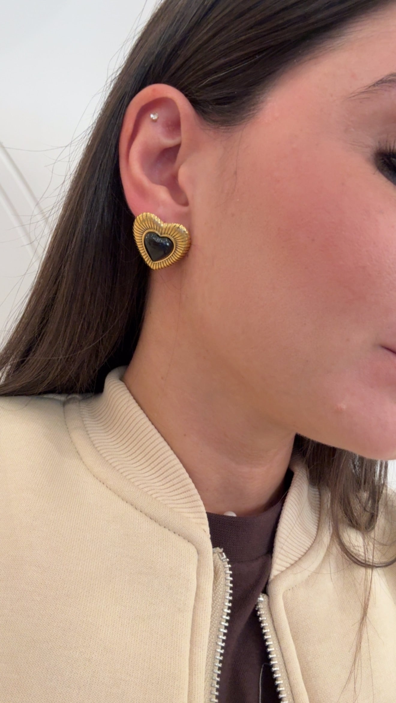 Orecchini cuore nero di Nali