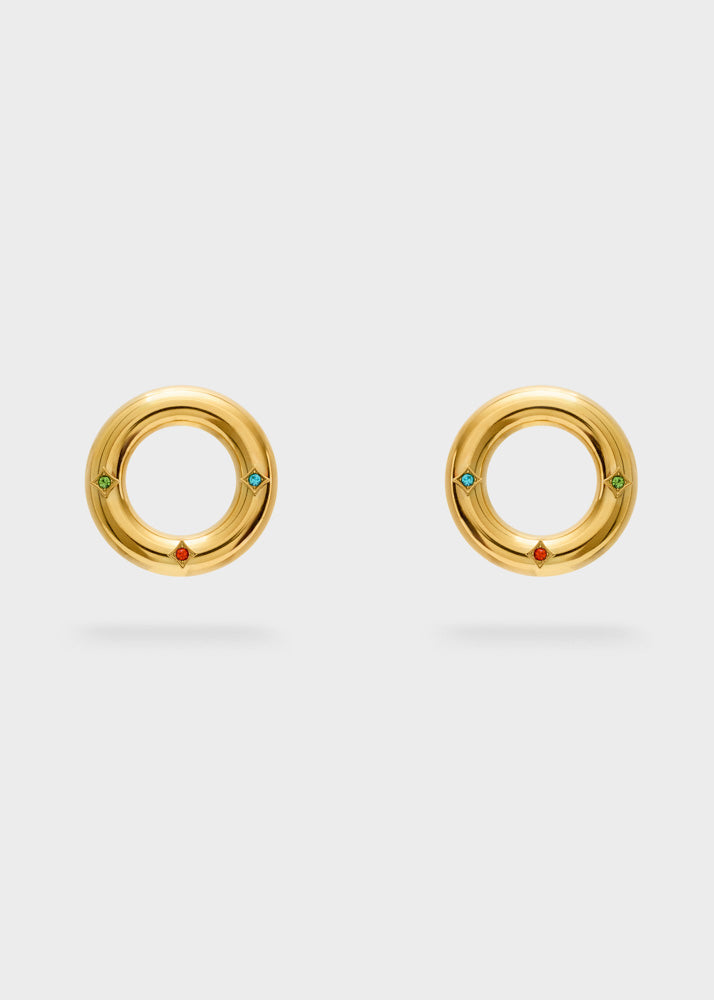 Orecchini cerchio con zirconi multicolor di Nali