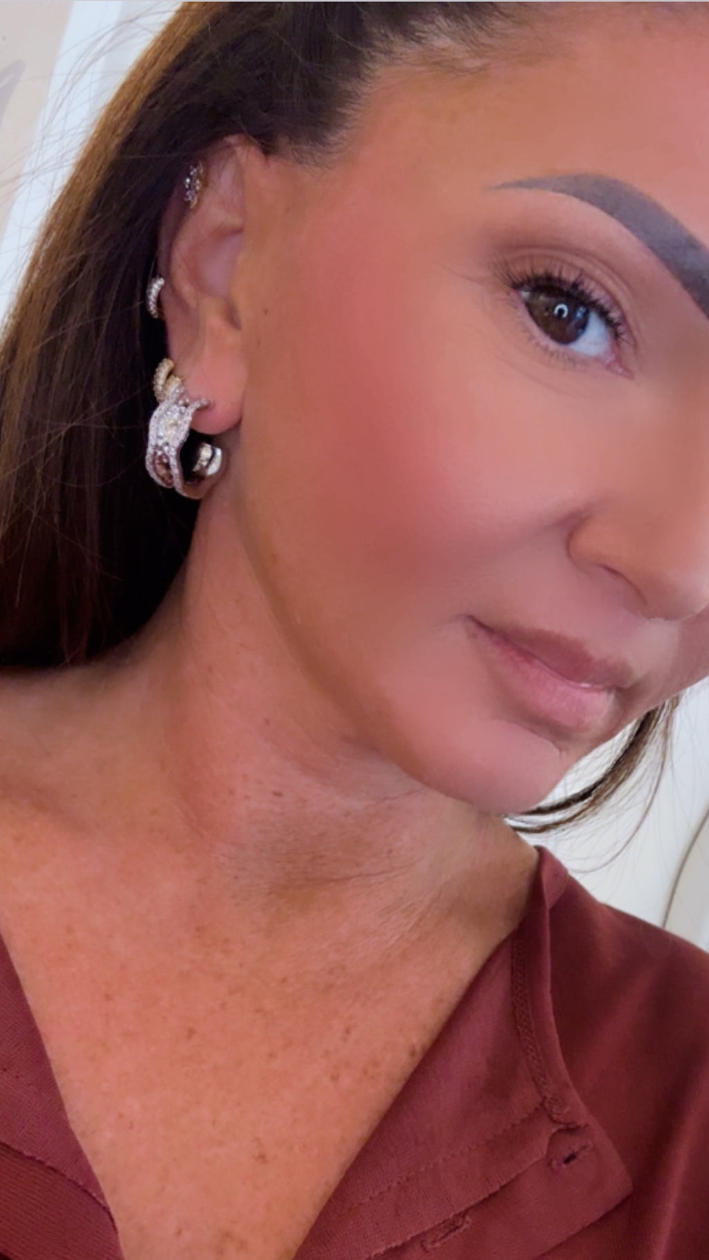 Orecchini Diana cerchio con pietre di Nali