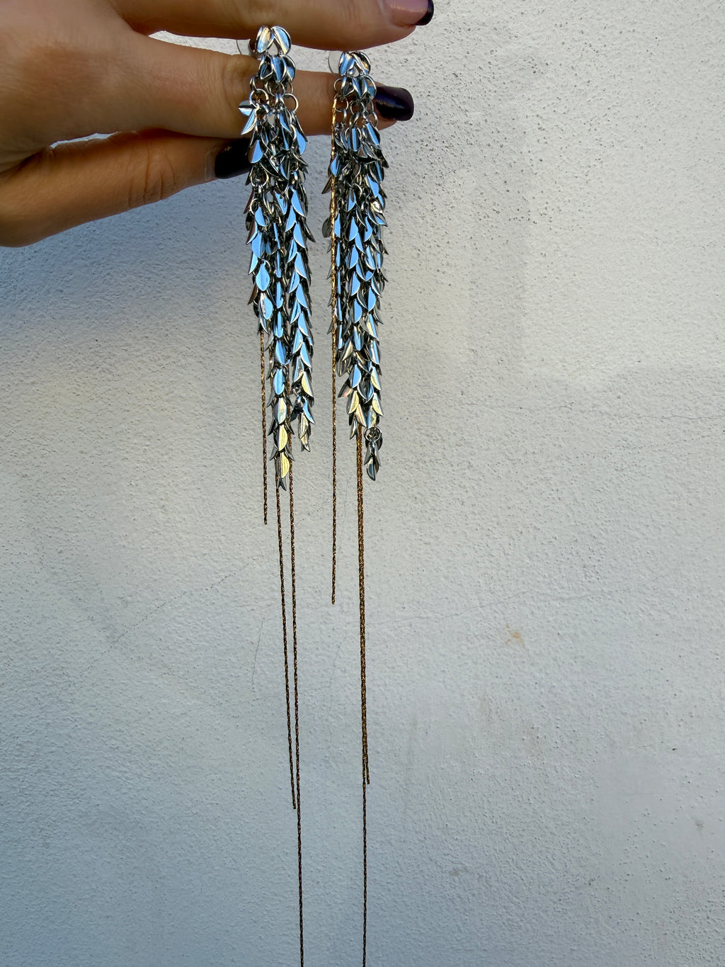 Orecchini Foglia multi filo di Nali