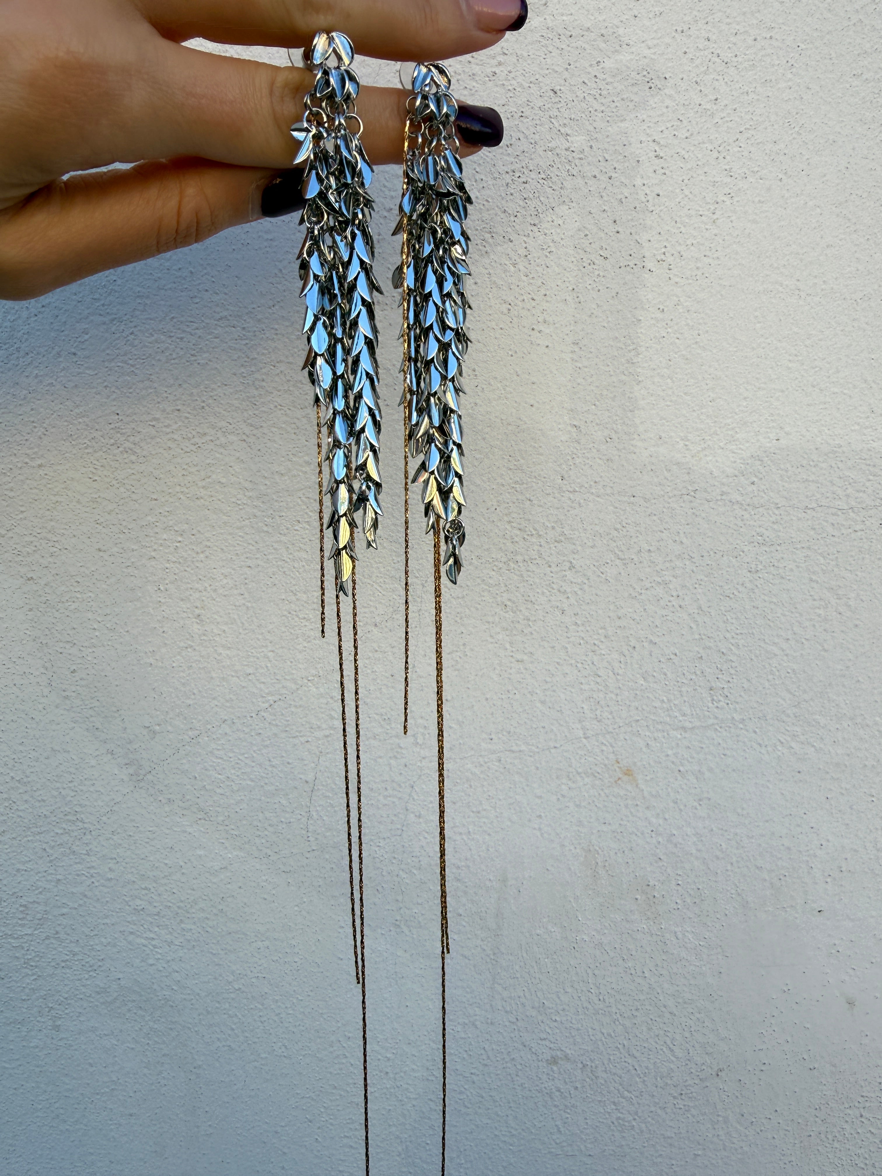 Orecchini Foglia multi filo di Nali