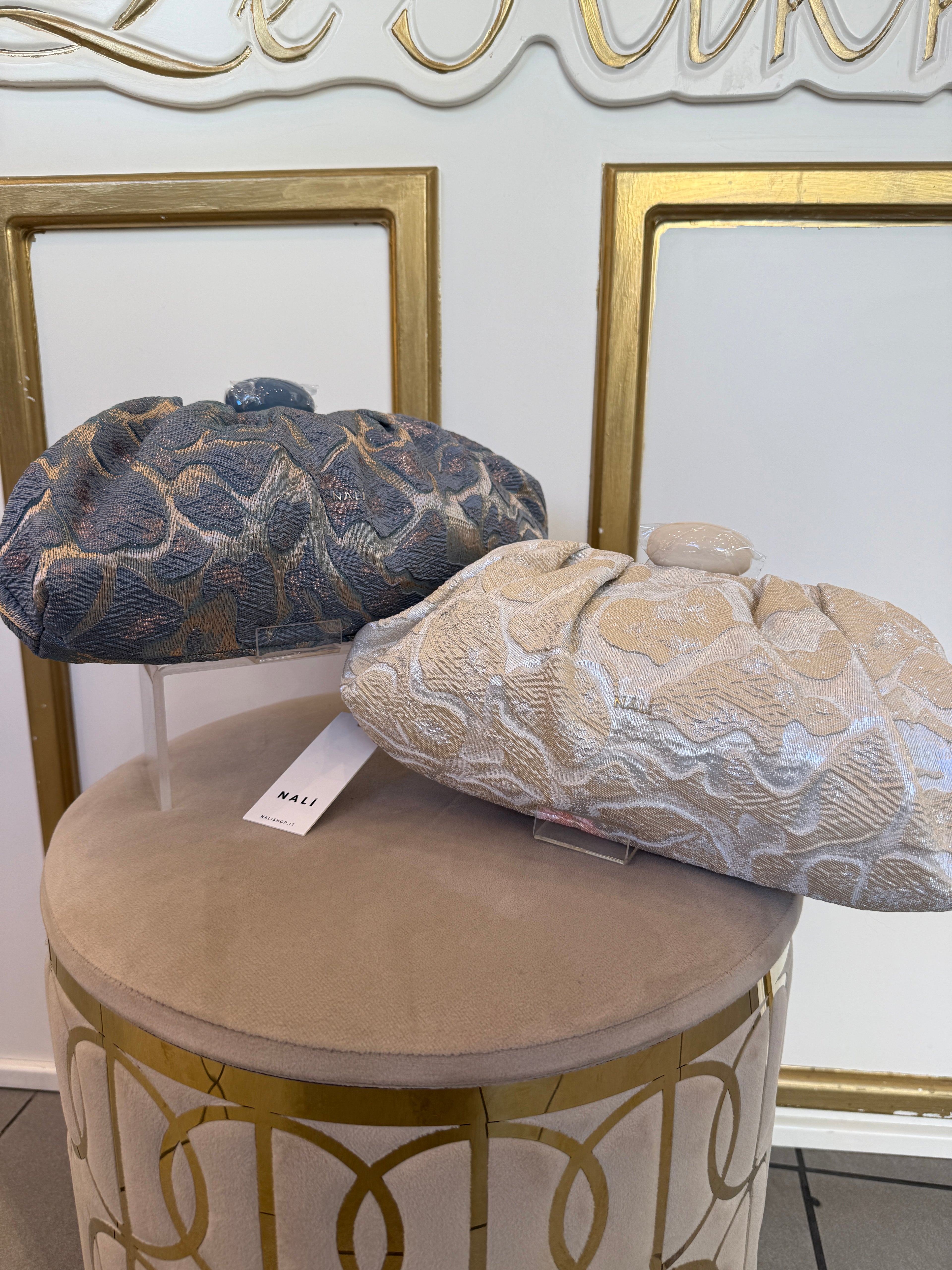 Pochette Isabella Blu/Bianco di Nali