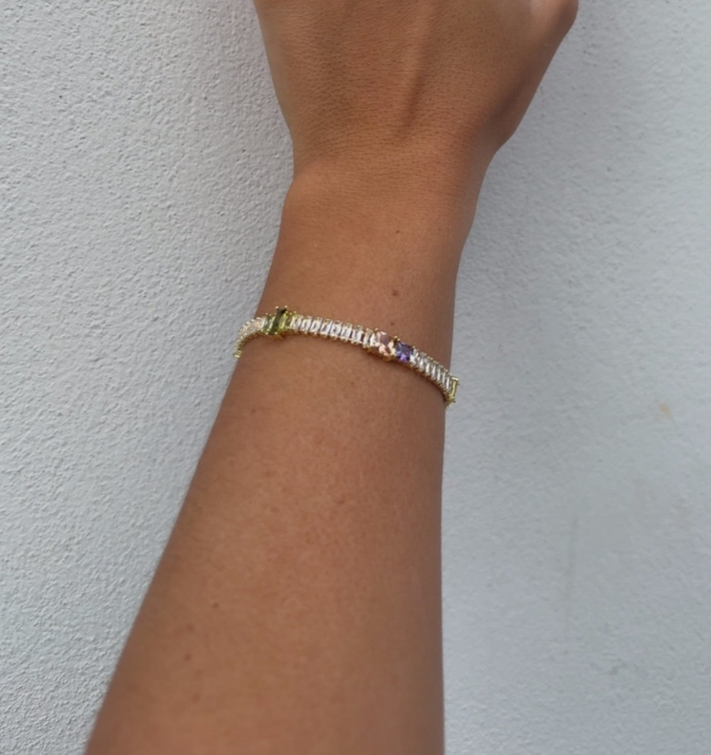 Bracciale tennis con zirconi multicolor Sodini