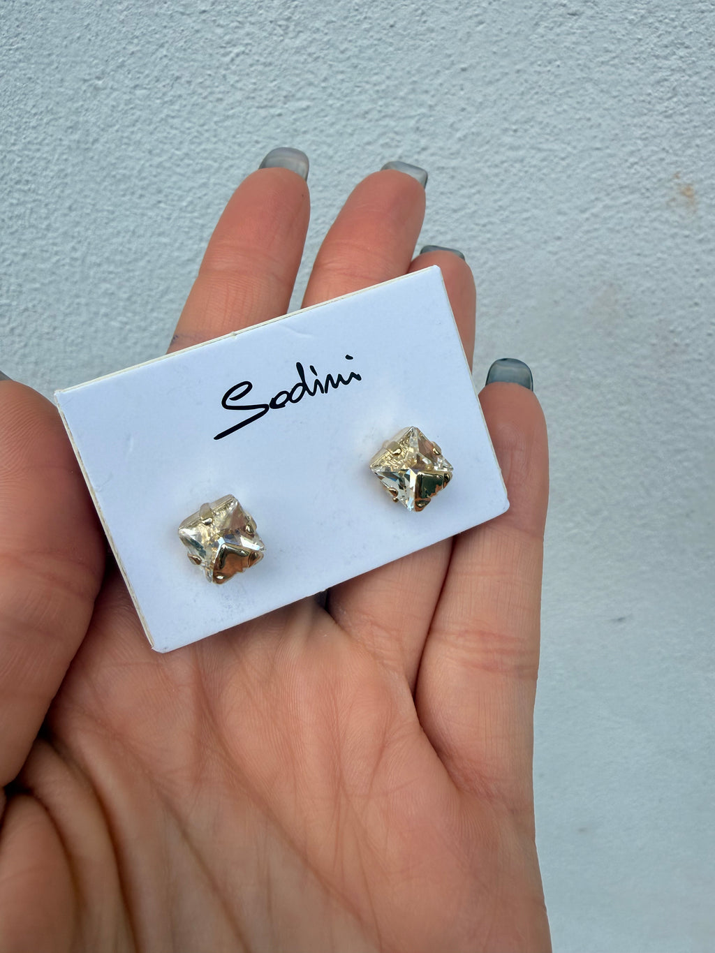 Orecchini Mini cristallo foglia Daphne di Sodini