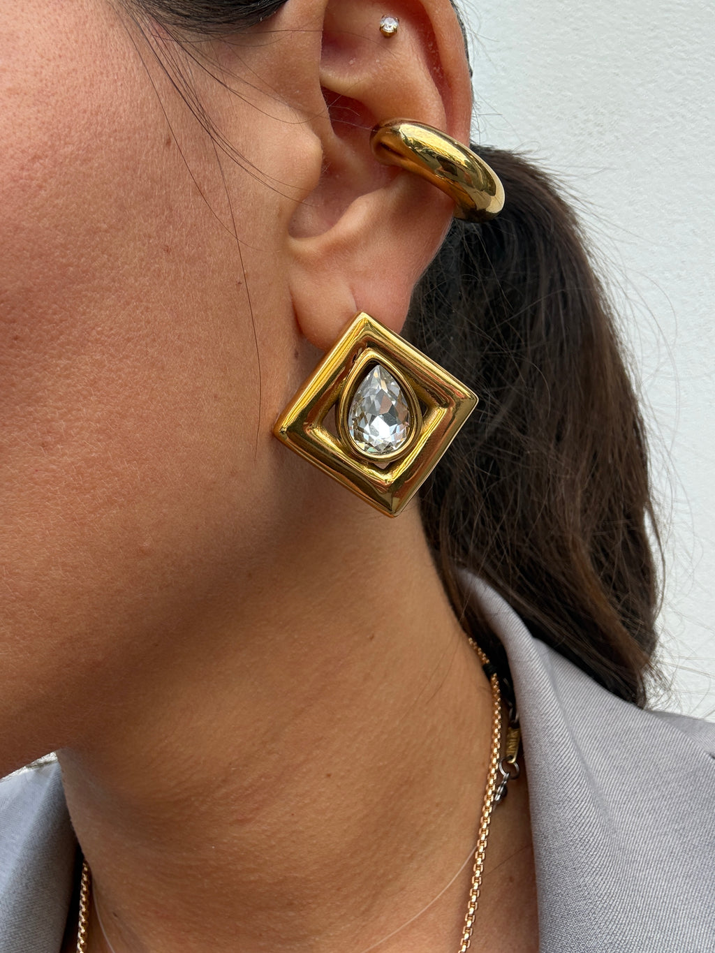 Orecchini Square con pietra di Nali