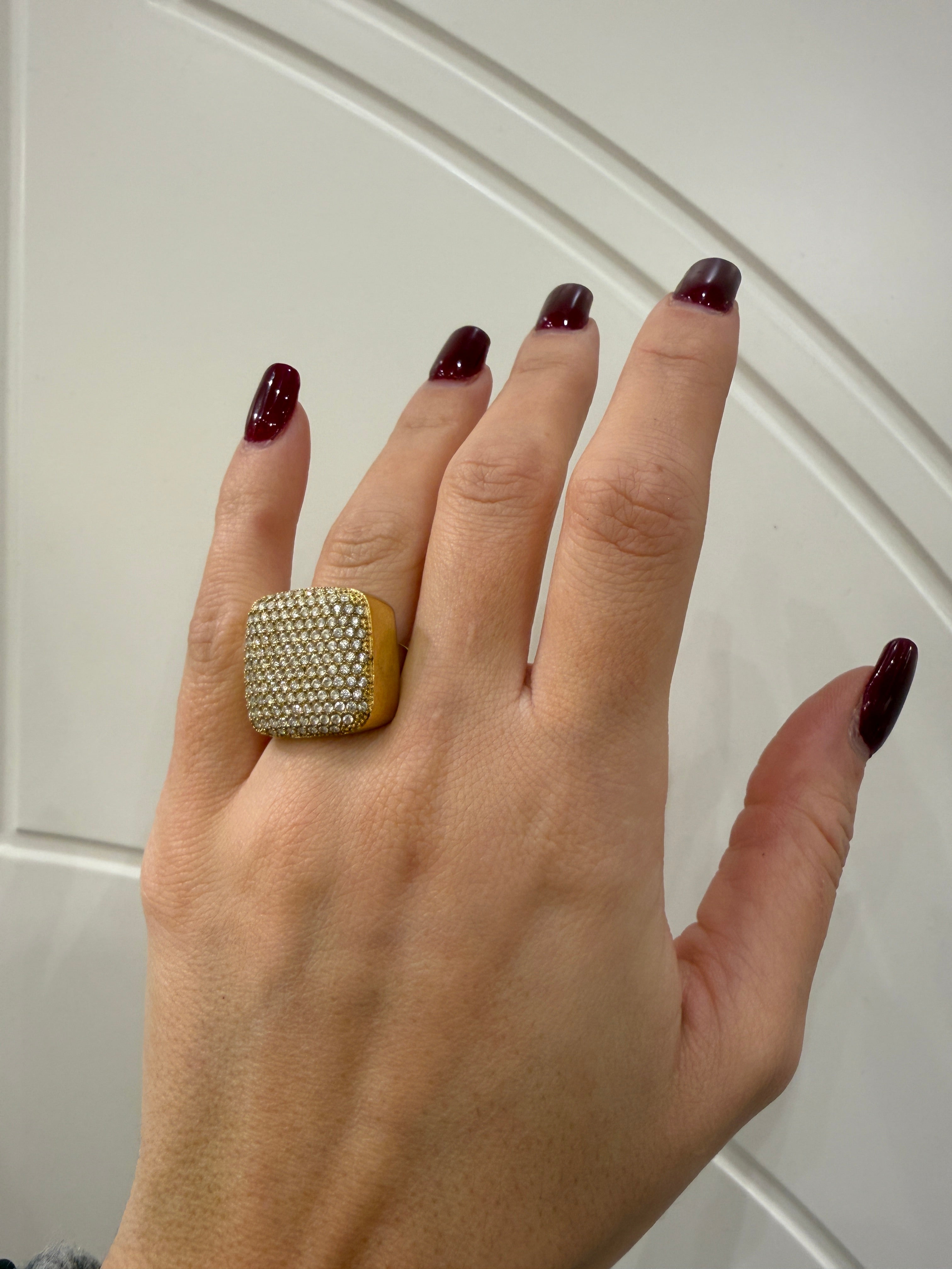 Anello Quadrato strass