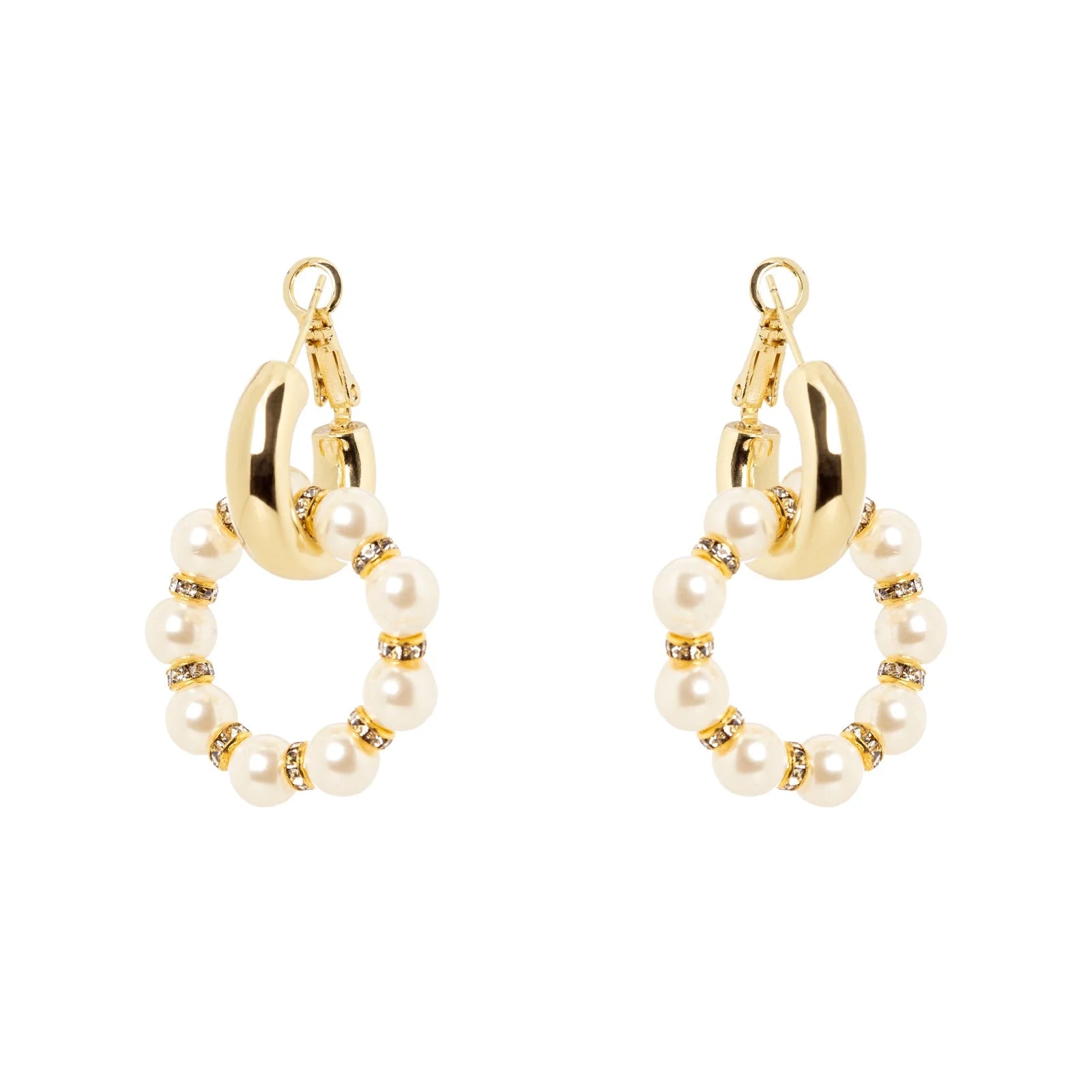 Orecchino doppio cerchio pendente SODINI