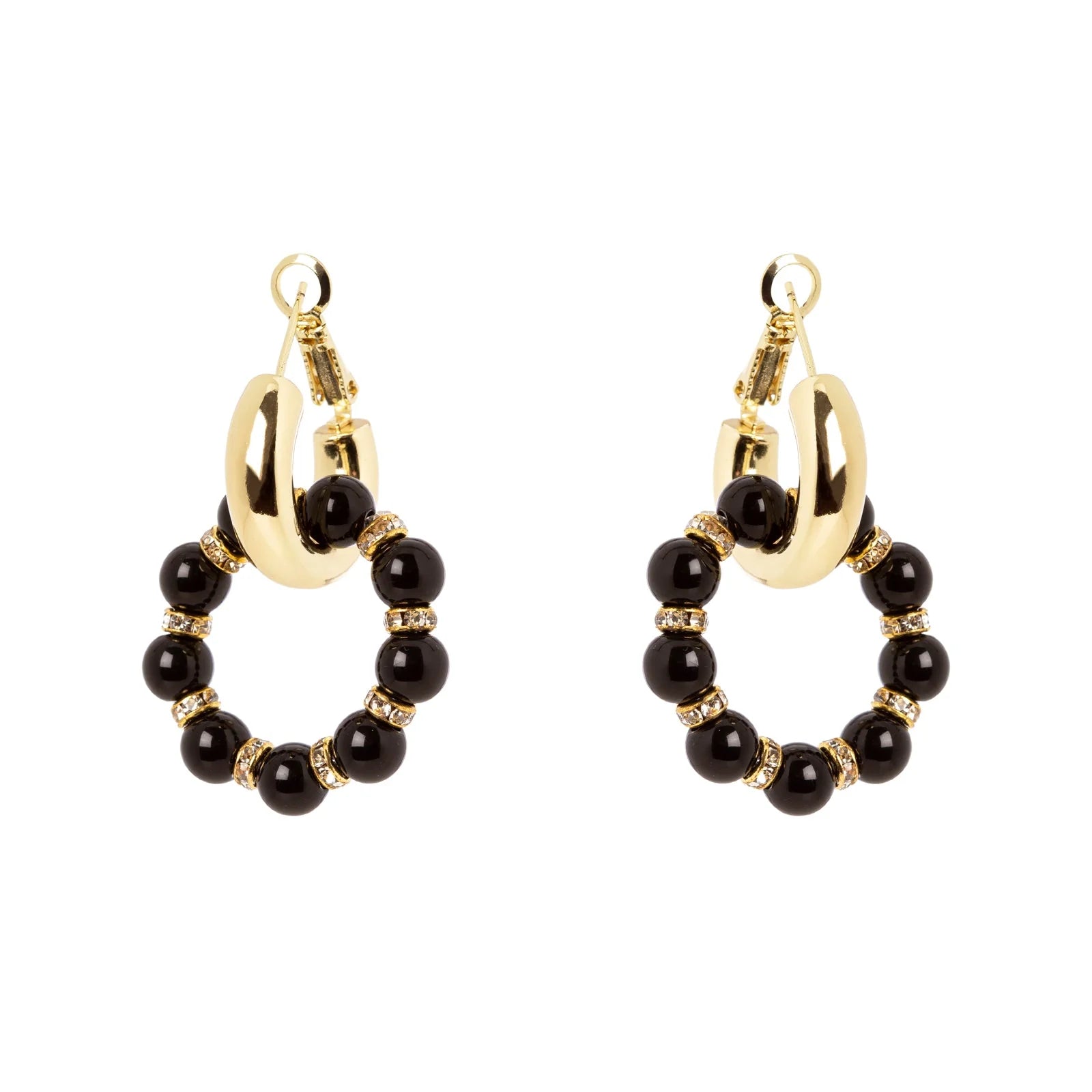 Orecchino doppio cerchio pendente SODINI