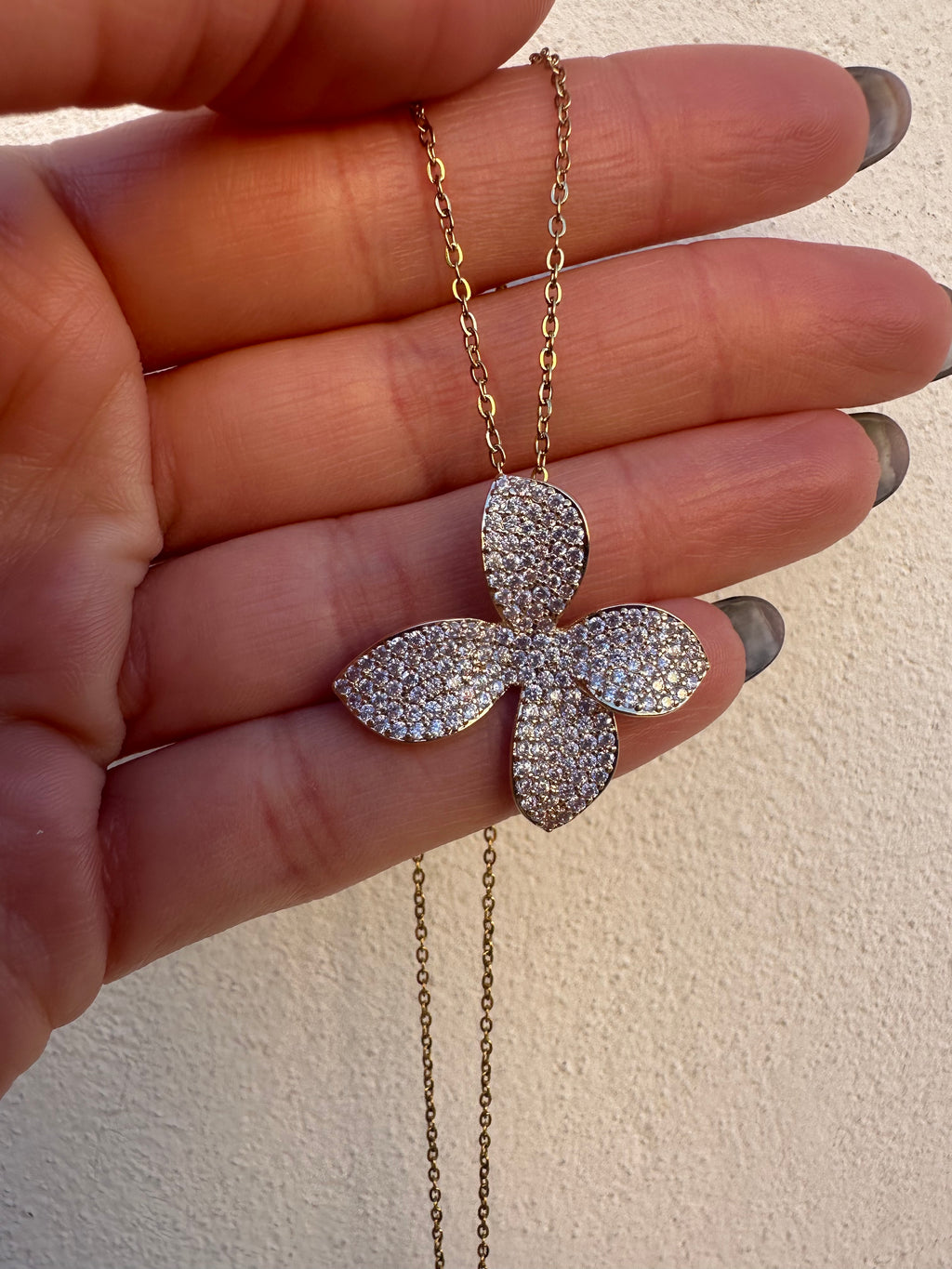Collana fiore strass
