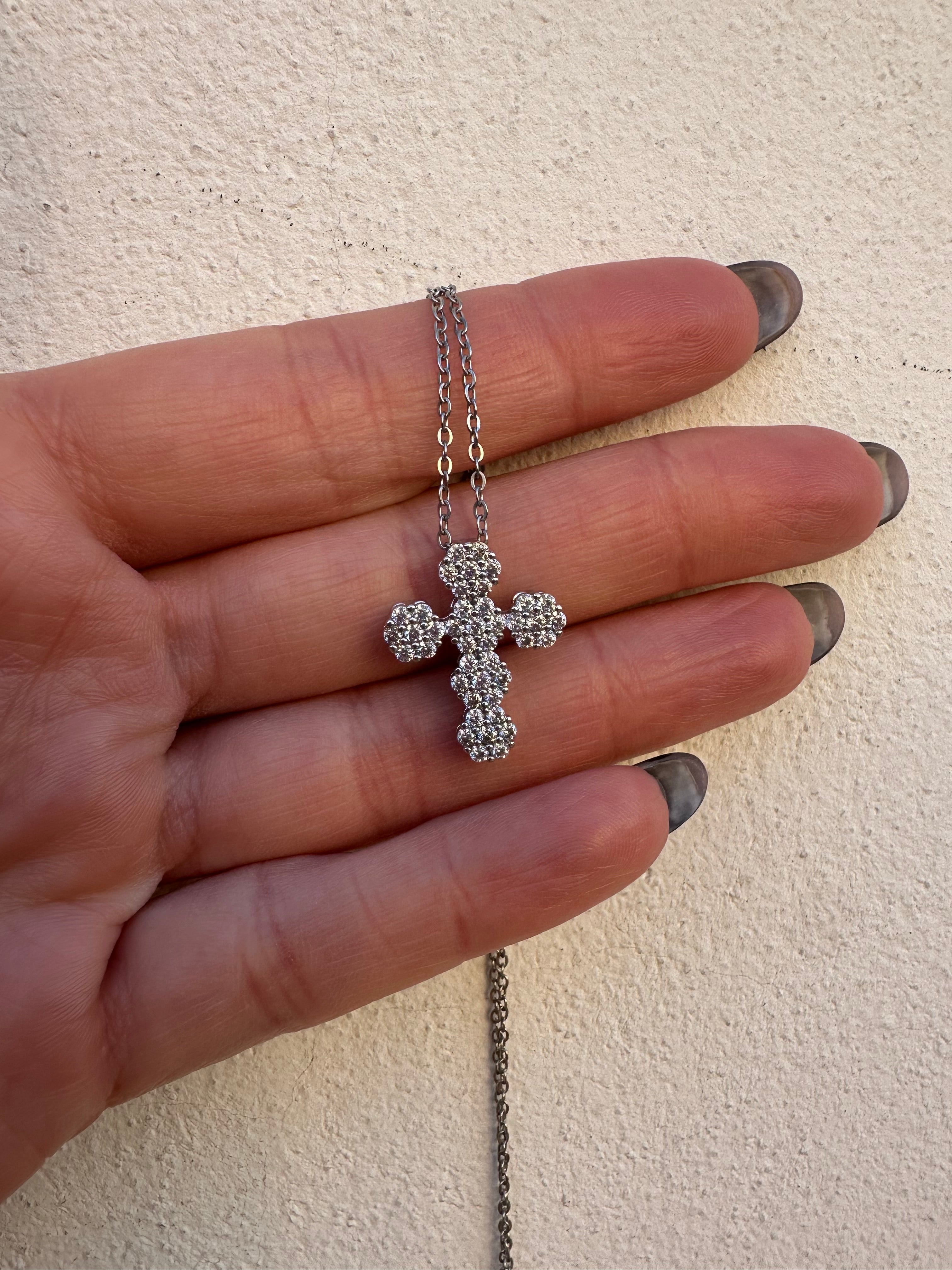 Collana croce strass