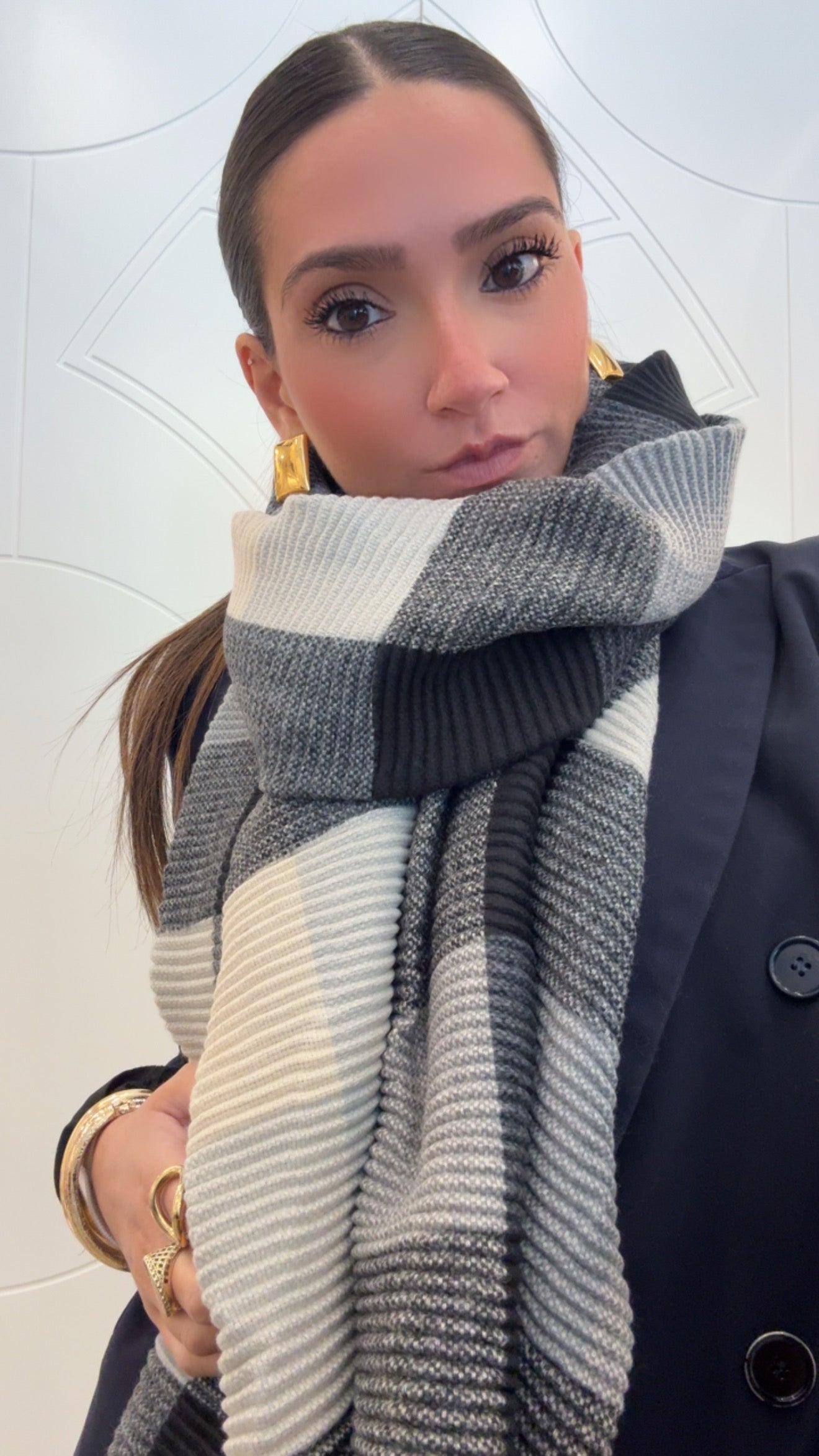 Sciarpa Helen quadri plisse Nali