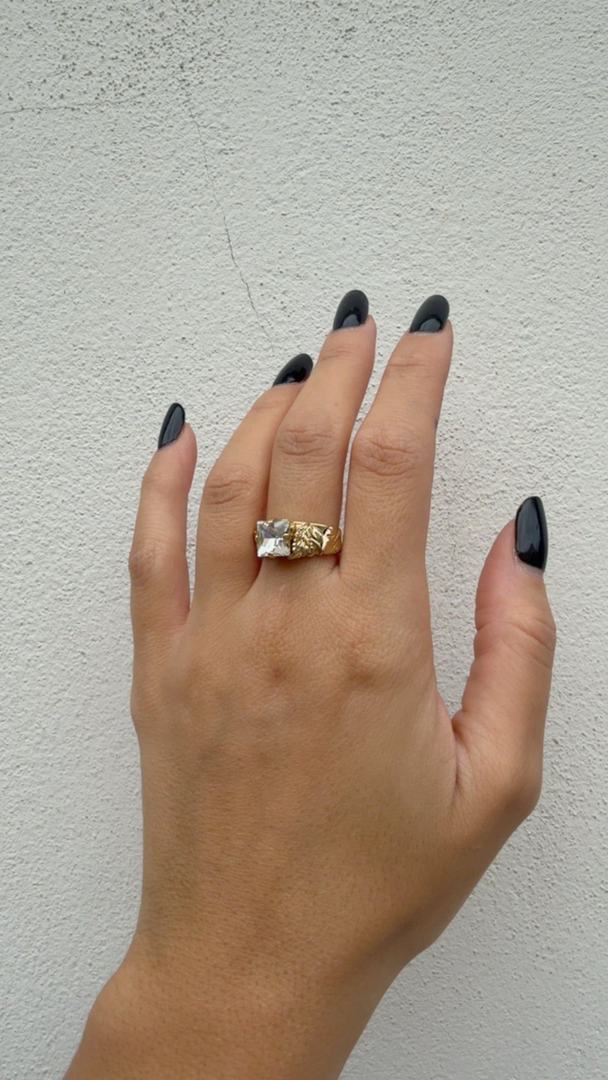 Anello foglie e cristallo Daphne di Sodini