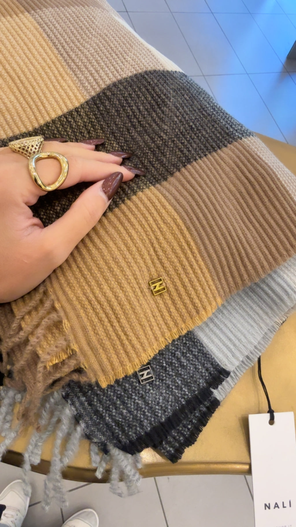 Sciarpa Helen quadri plisse Nali