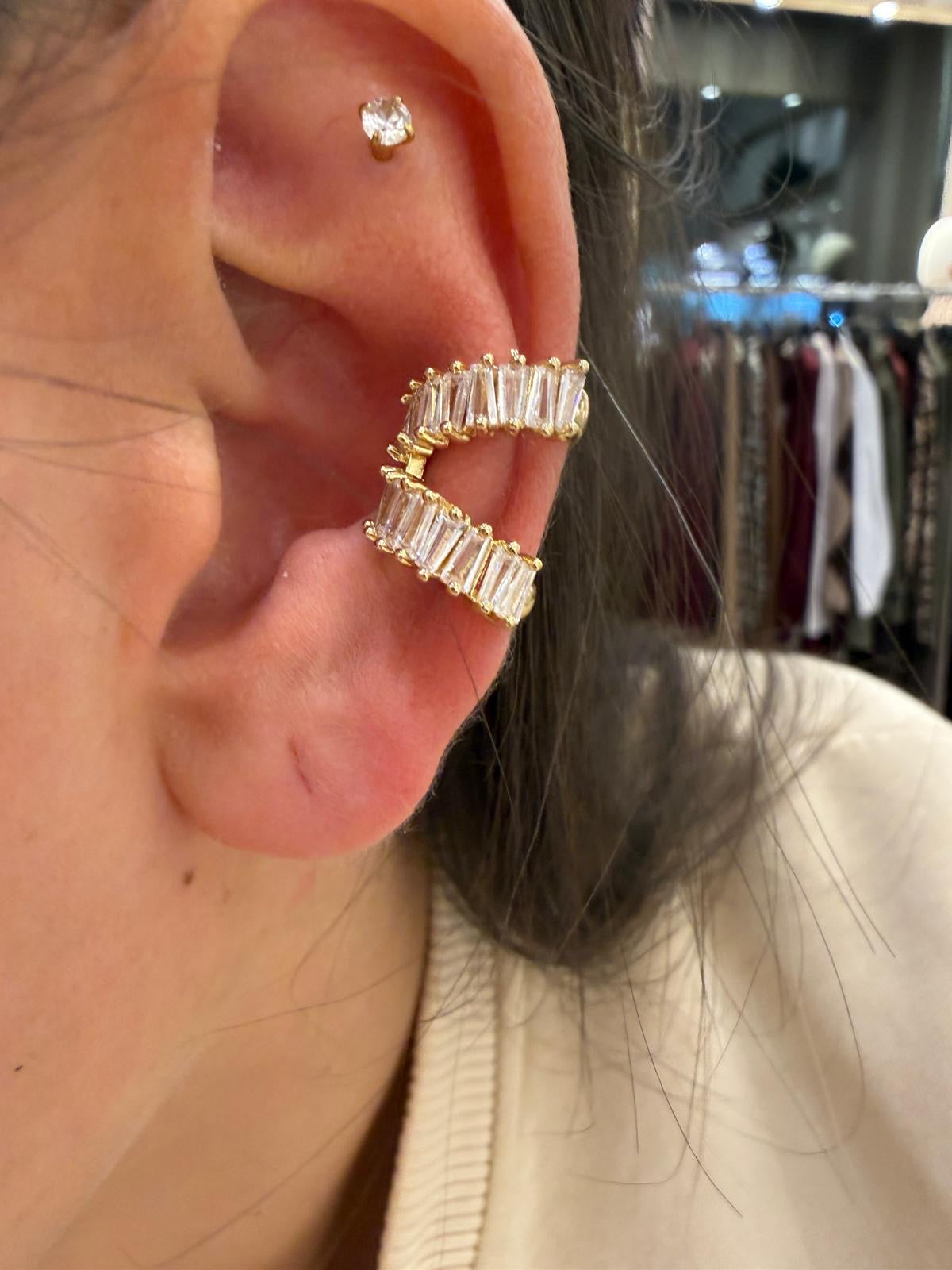 Earcuff doppio giro strass