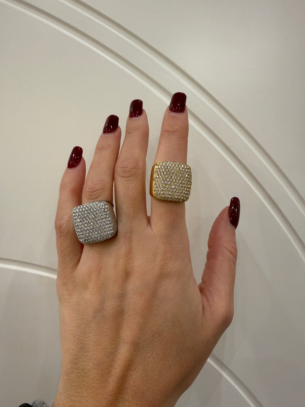 Anello Quadrato strass