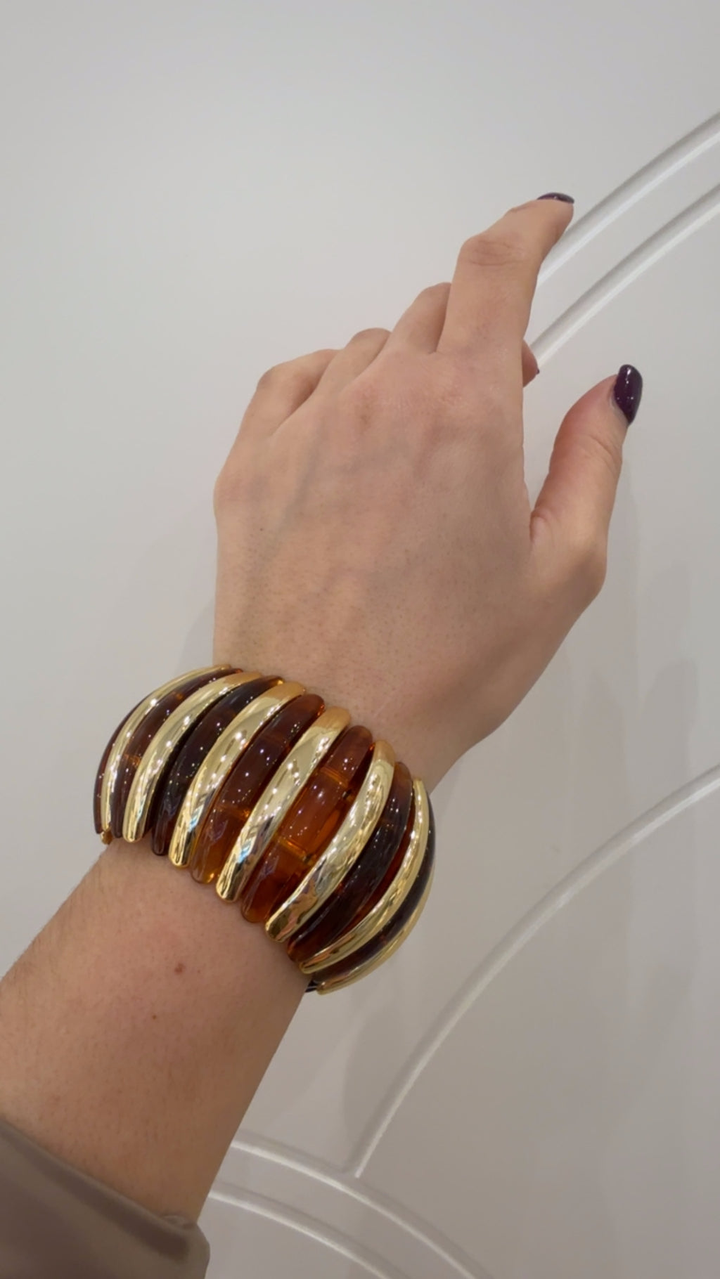 Bracciale Big elastico marrone/bianco di Nali