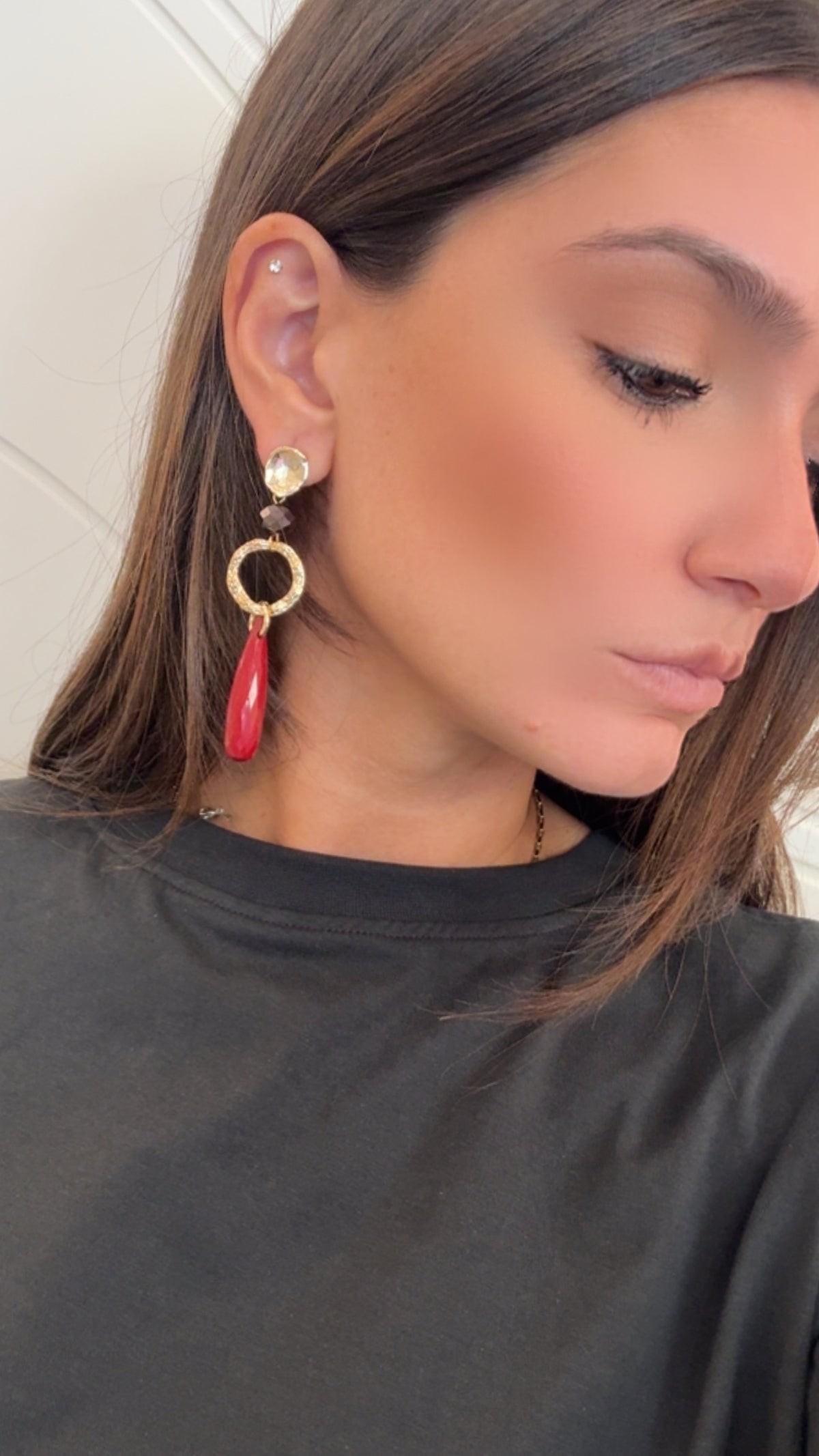 Orecchini Goccia Bordeaux di MYA