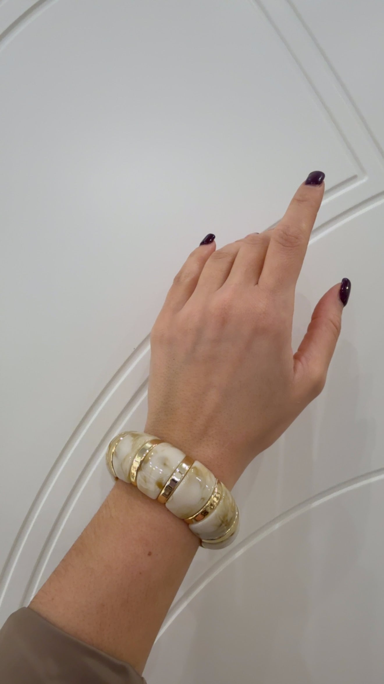 Bracciale Thin piccolo marrone/bianco di Nali