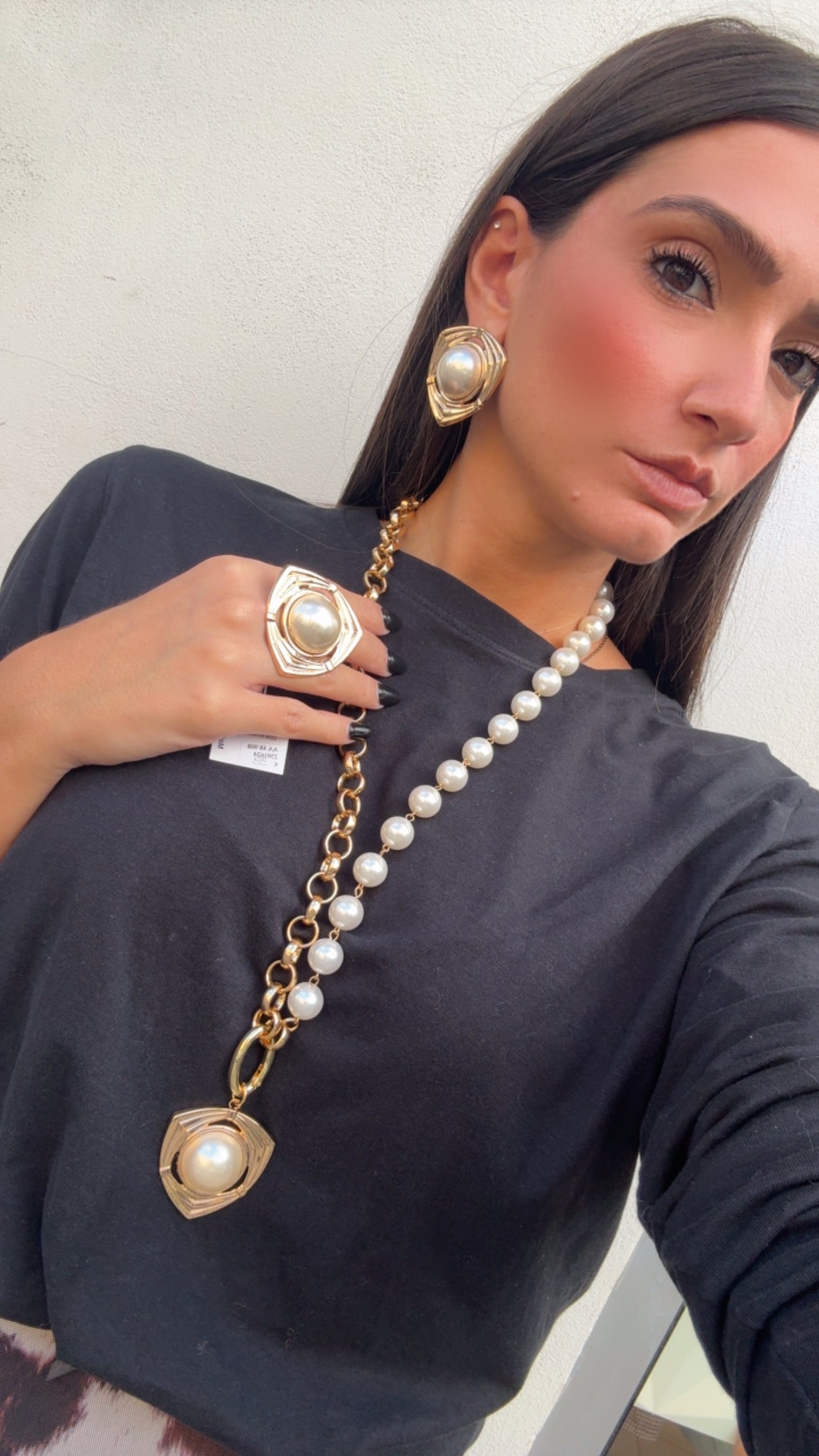 Collana perle lunga con pendente BYBA