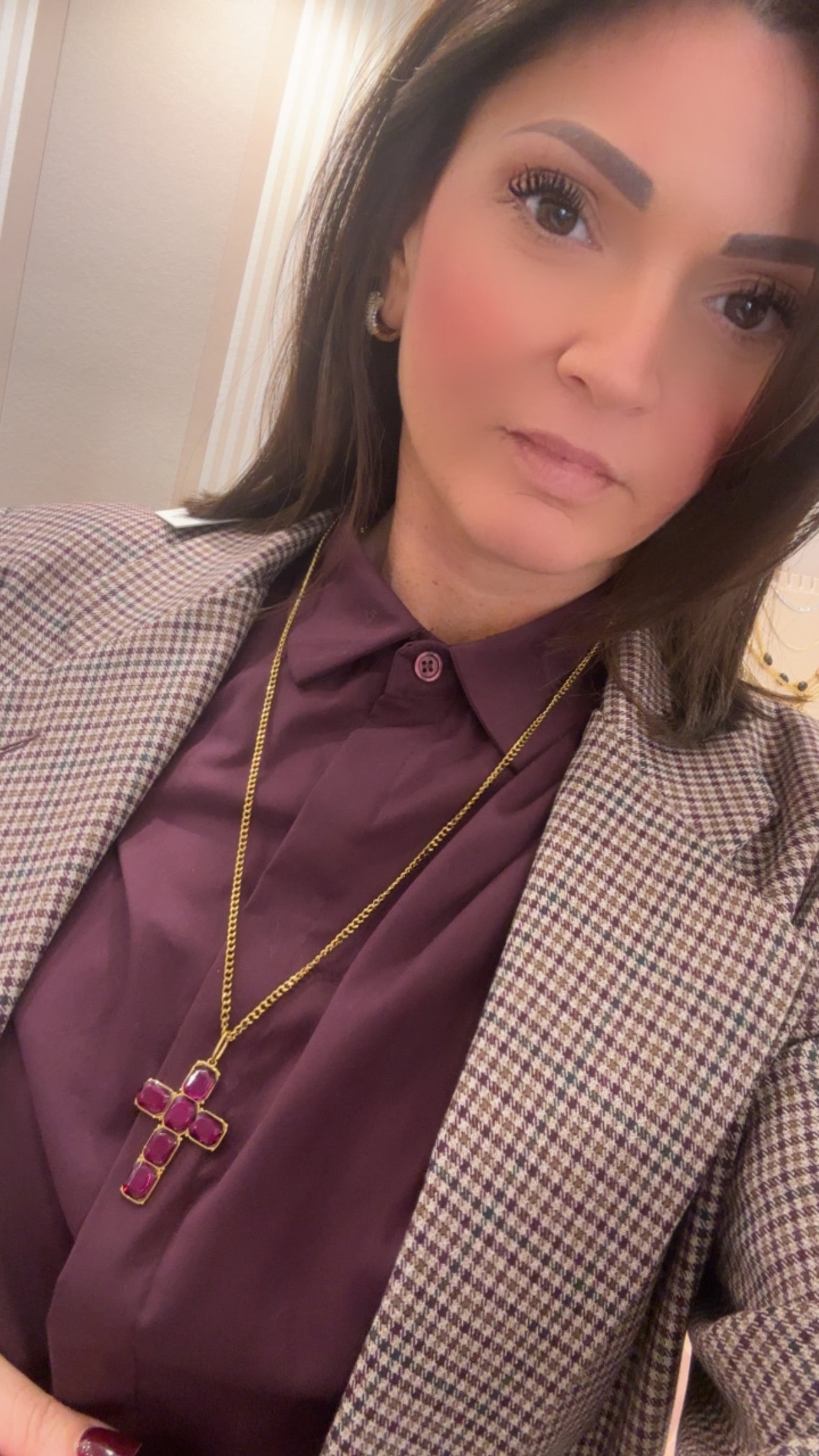 Collana Croce con pietre di Nali