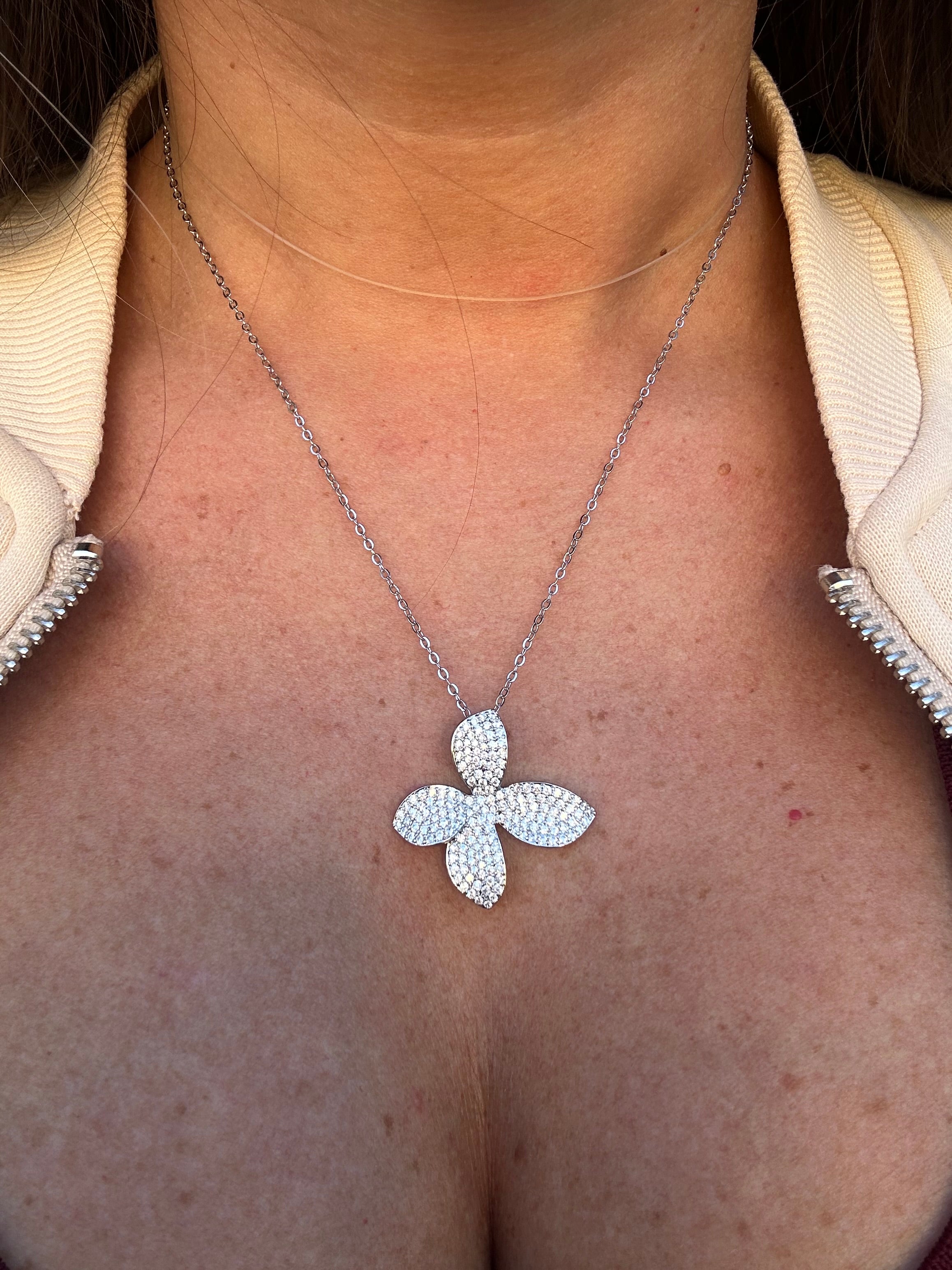 Collana fiore strass