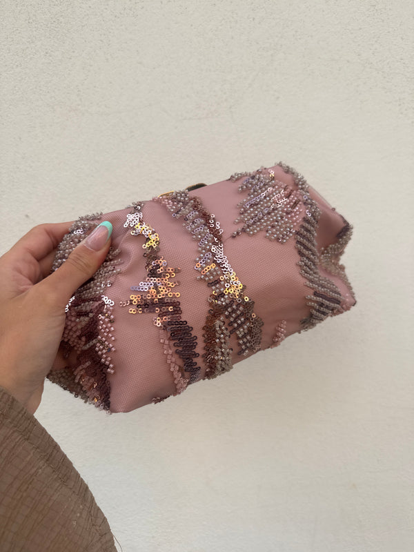 Pochette Rosa con strass