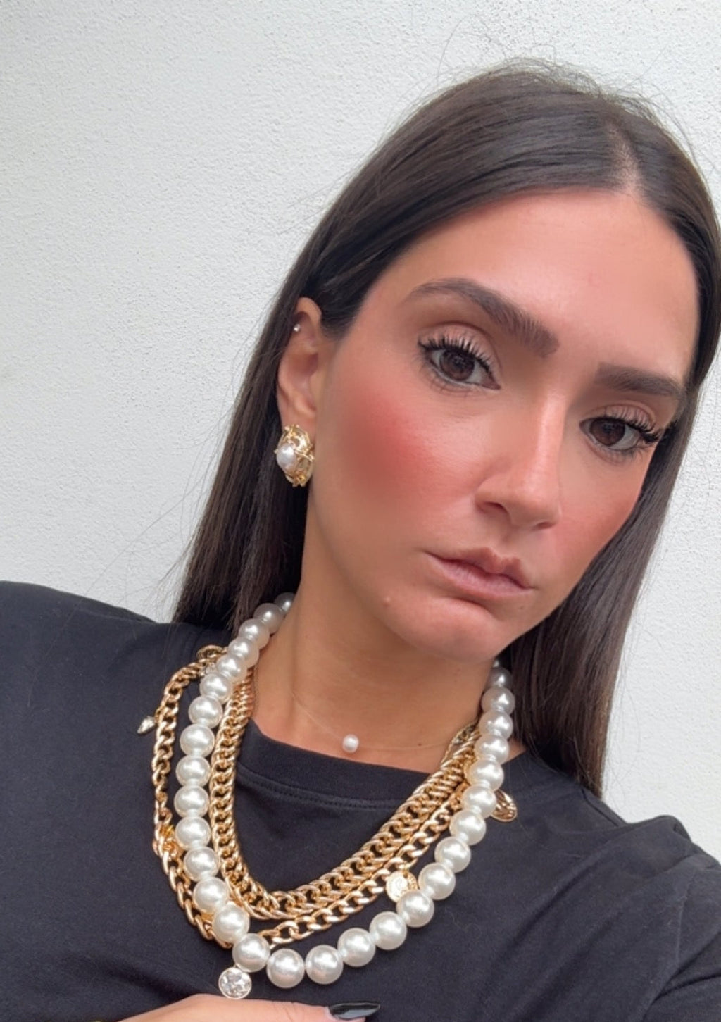 Collana multifili con perla BYBA