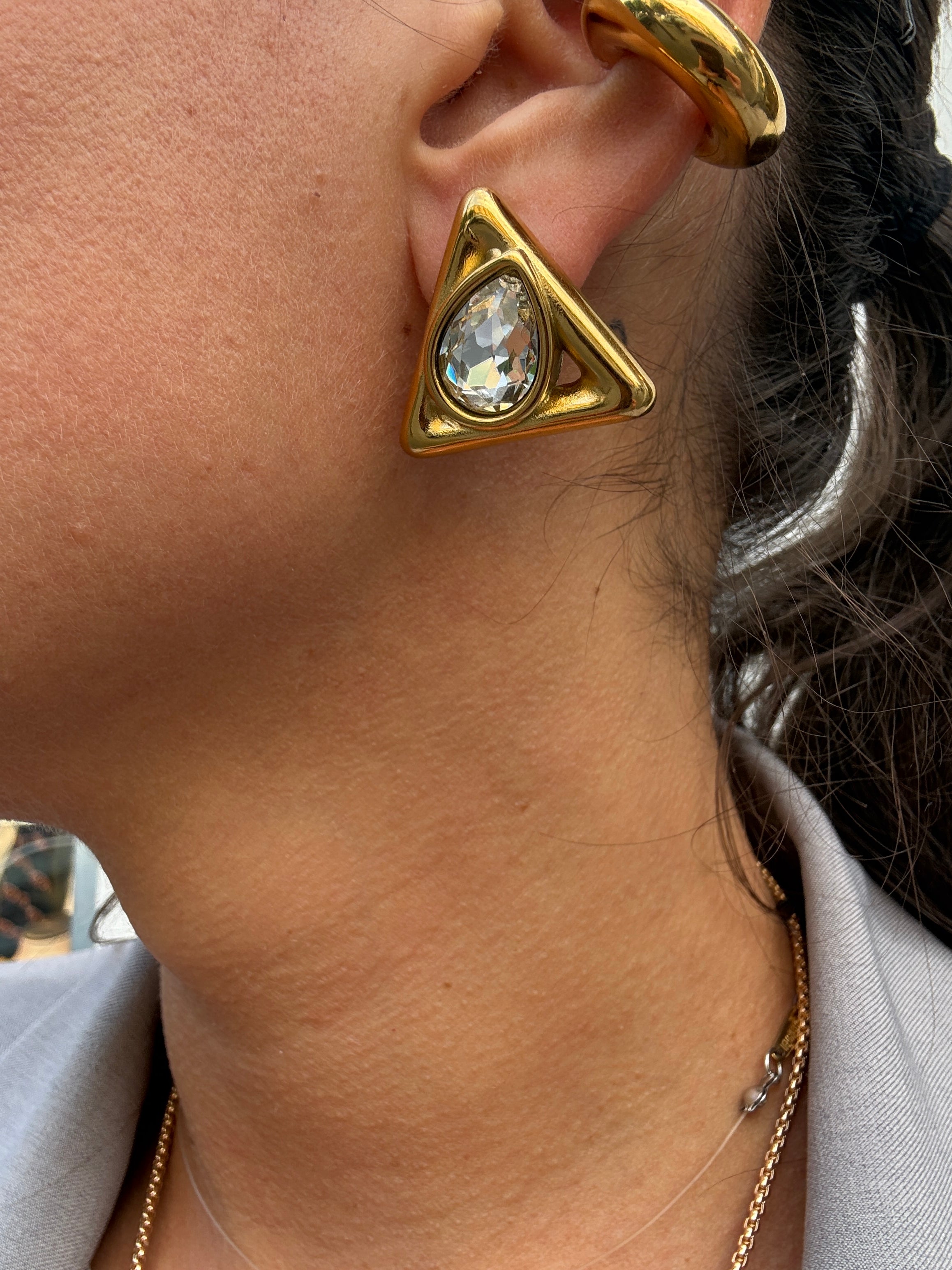 Orecchino Triangle con pietre di Nali