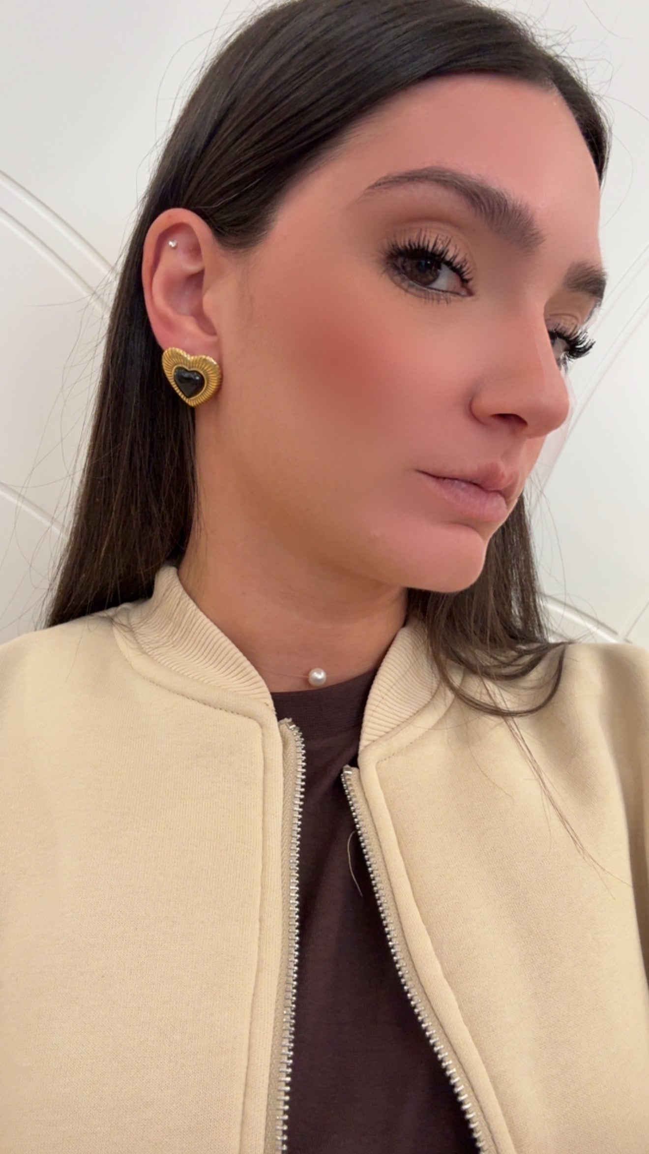 Orecchini cuore nero di Nali