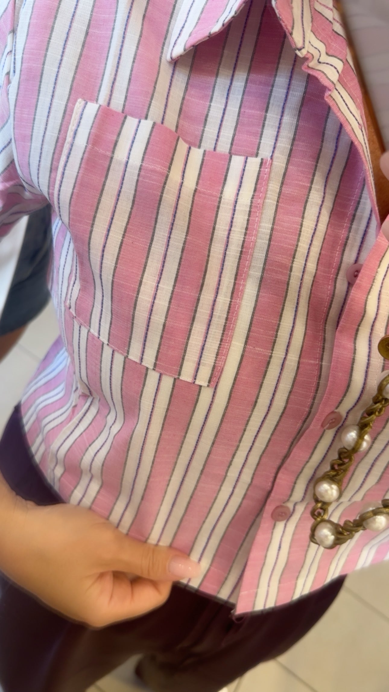 Camicia Crop righe