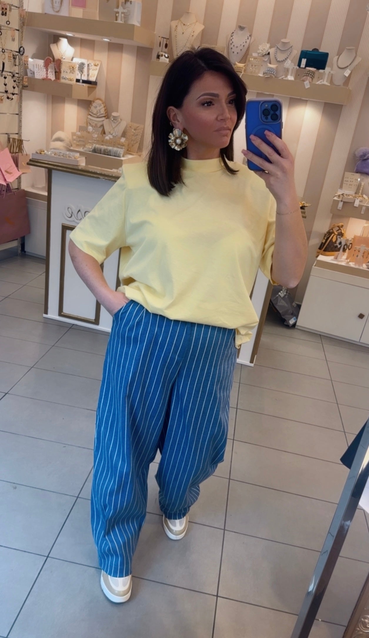 Pantalone gessato di lumina